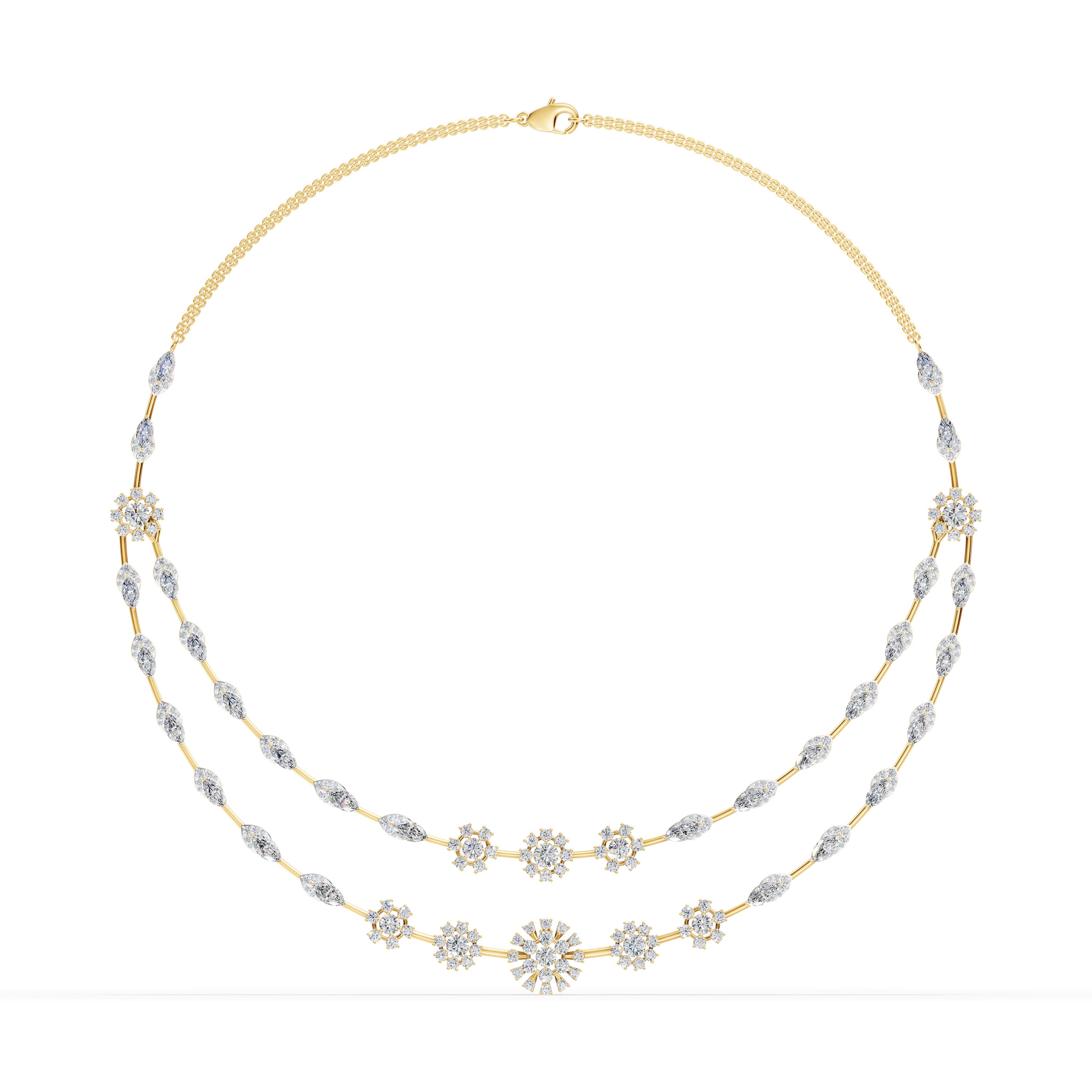 Isolde Marquise Cluster Necklace