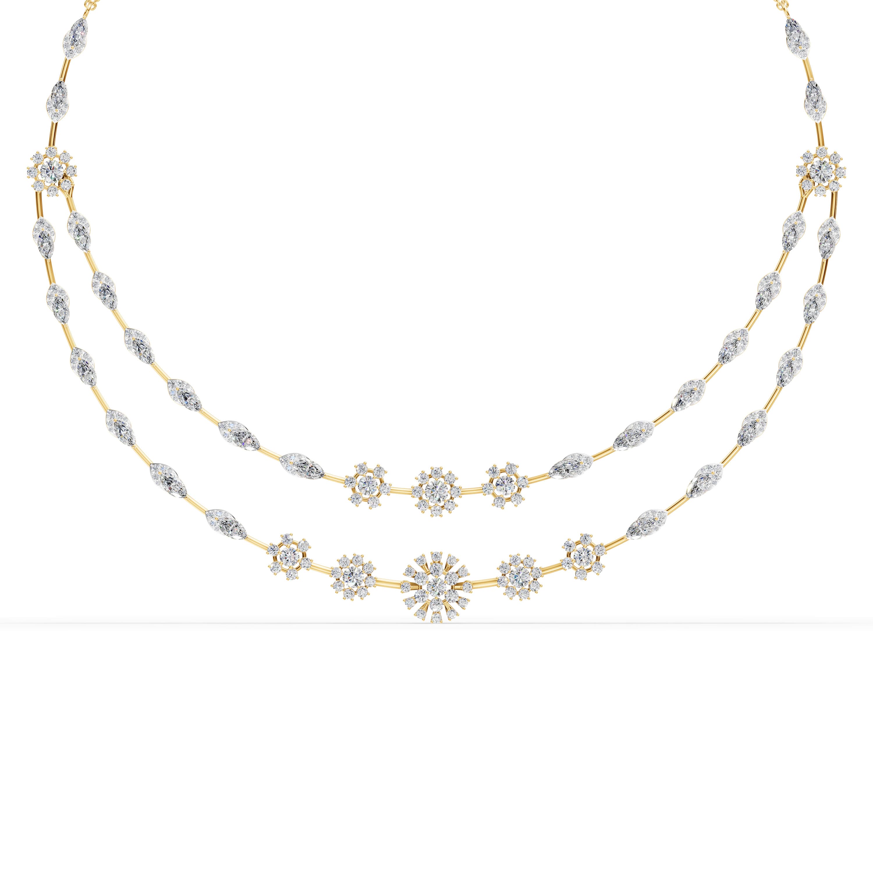 Isolde Marquise Cluster Necklace