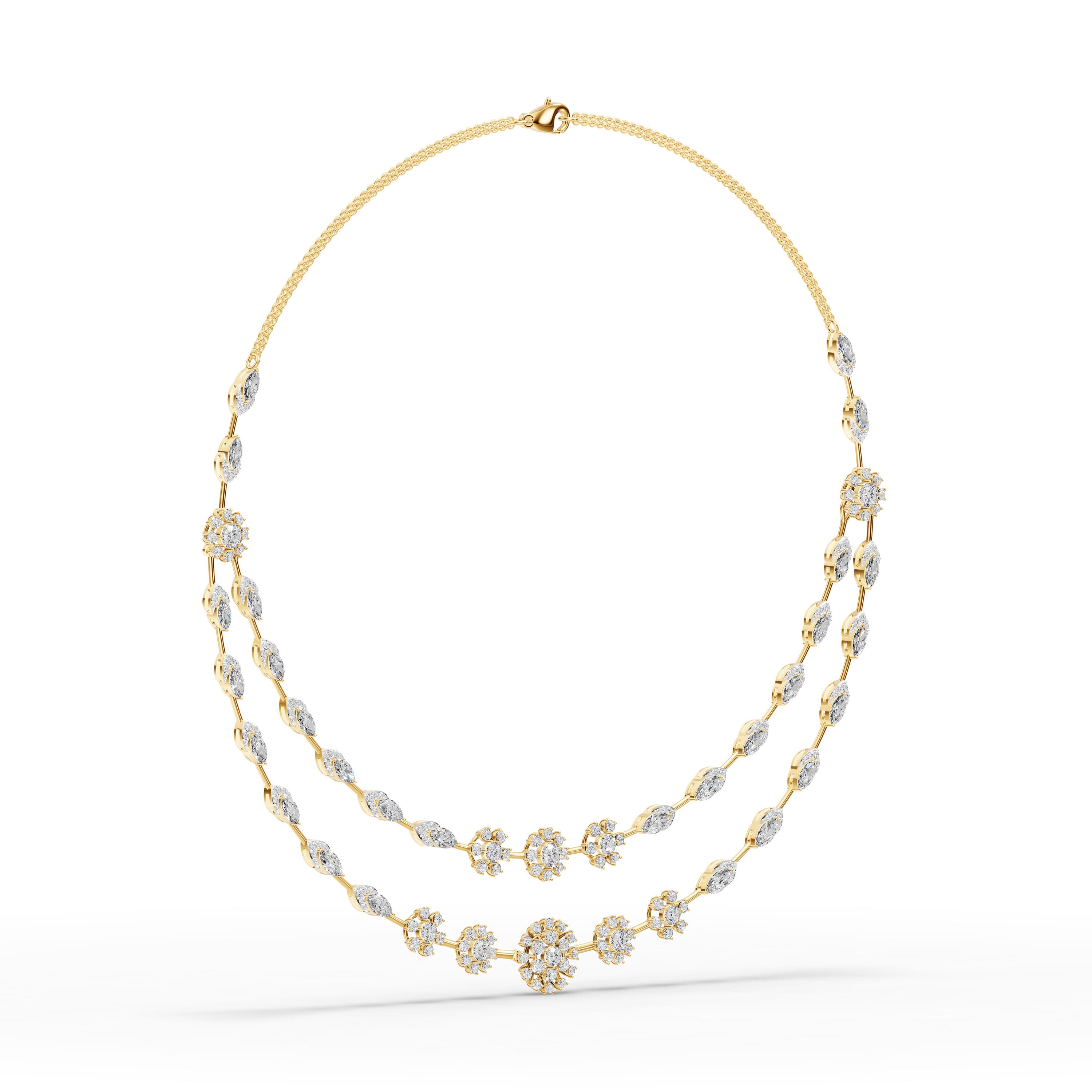 Isolde Marquise Cluster Necklace