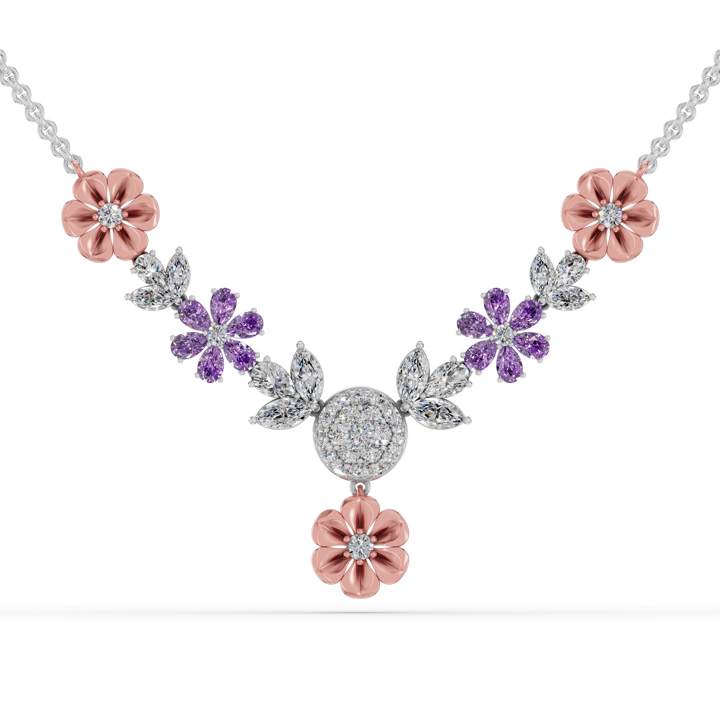 Eloise Amethyst Cluster Necklace