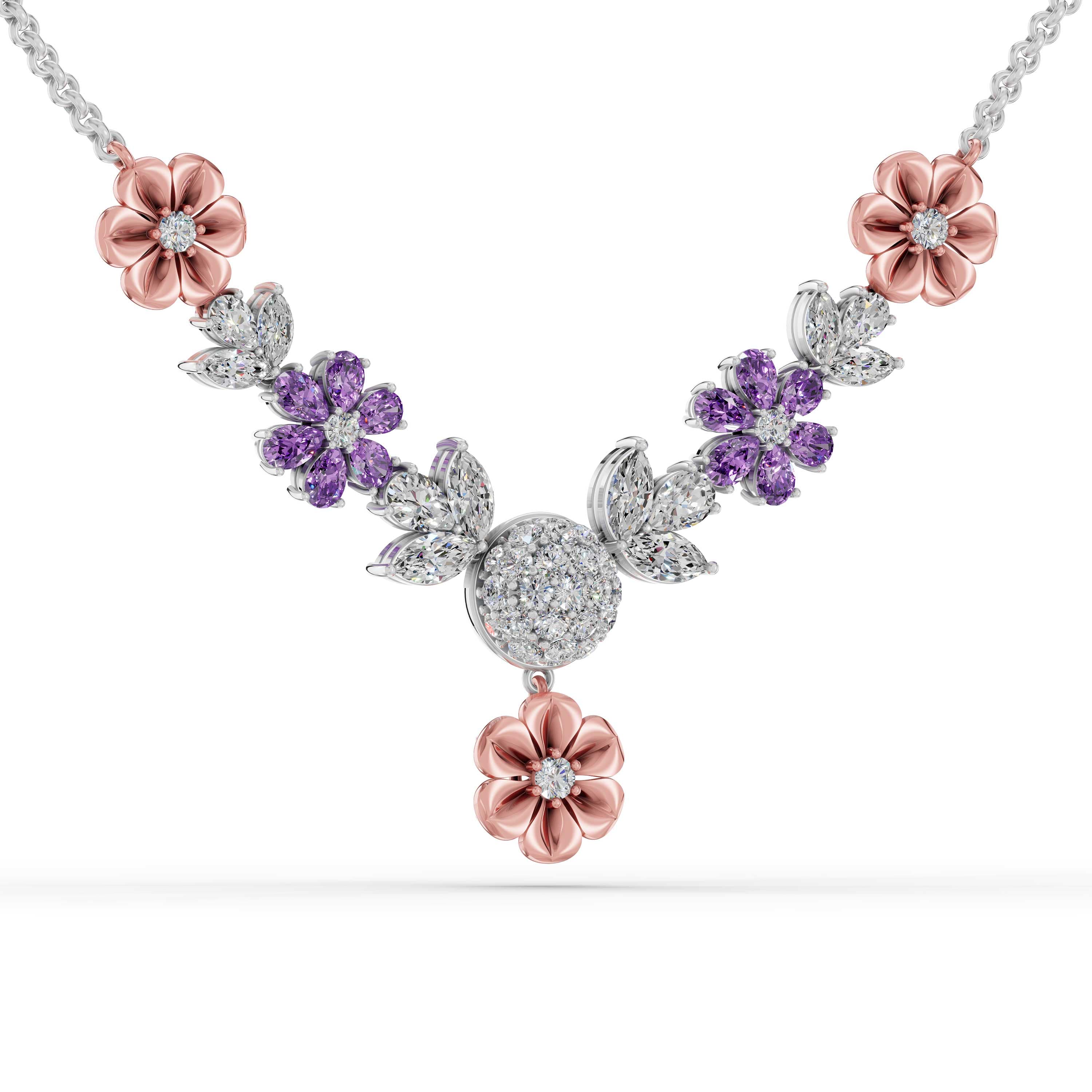 Eloise Amethyst Cluster Necklace