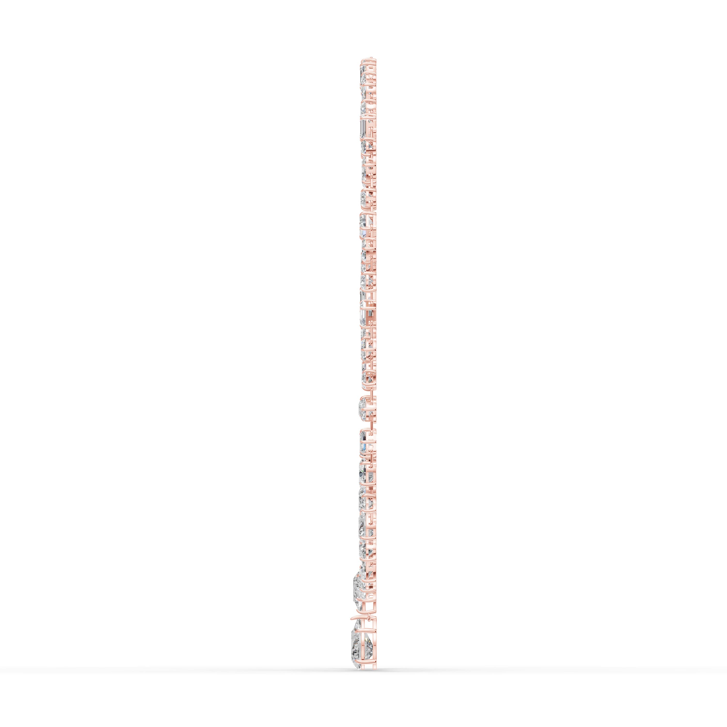 Corliss Multi-Shape Riviere Necklace in rose gold with lab grown diamonds, view 4