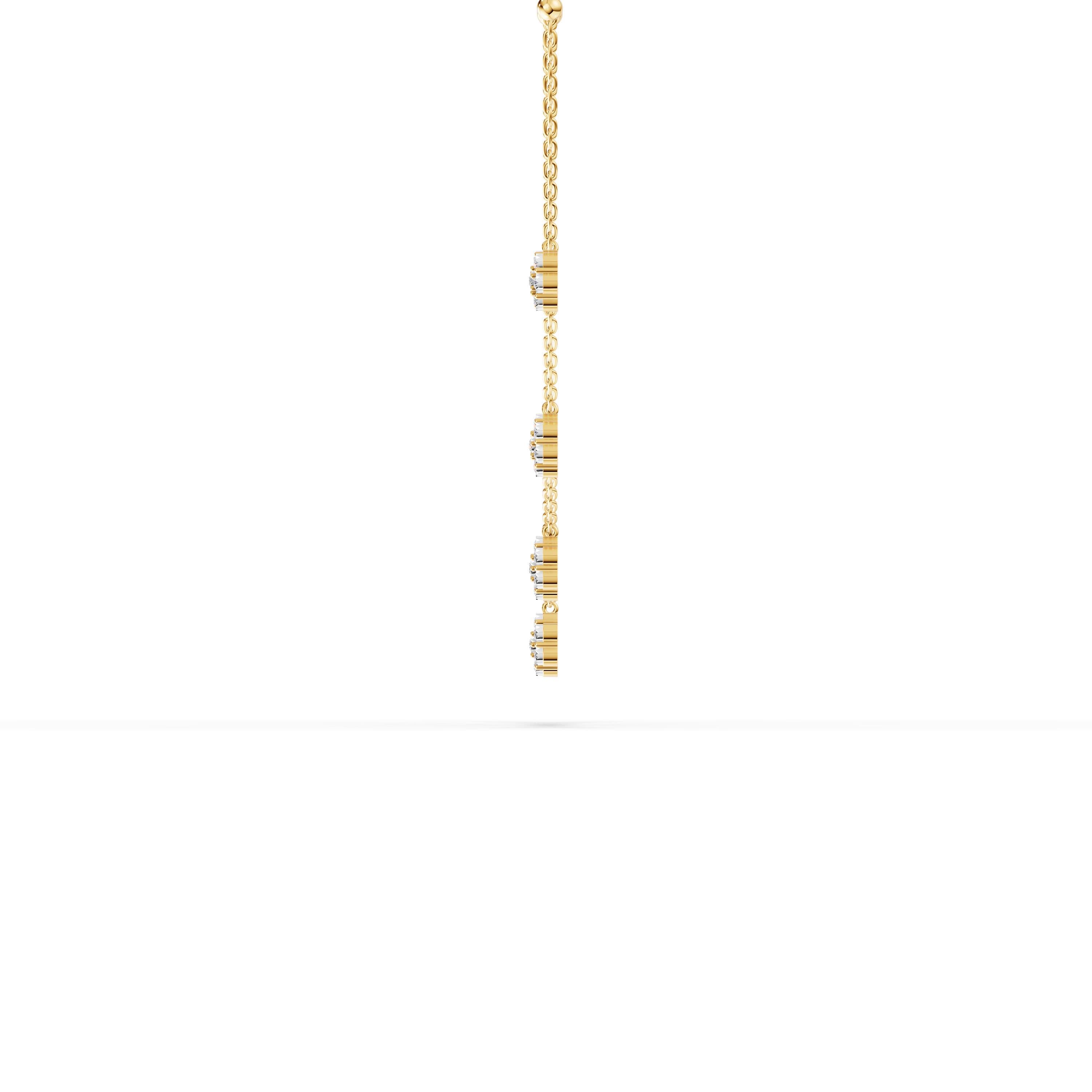 Camille Round Pave Necklace in yellow gold with lab grown diamonds, view 4