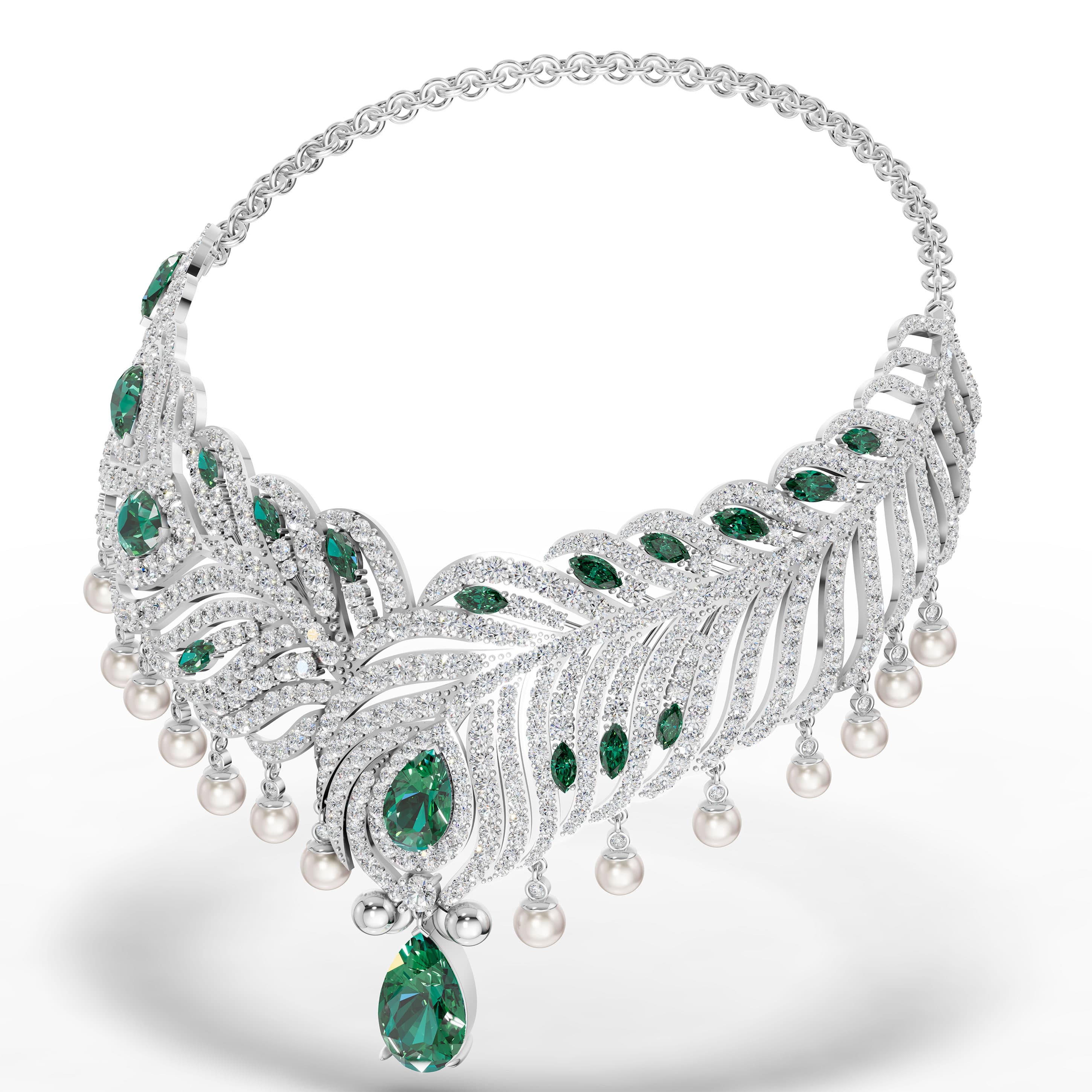 Symphony Emerald Bridal Necklace