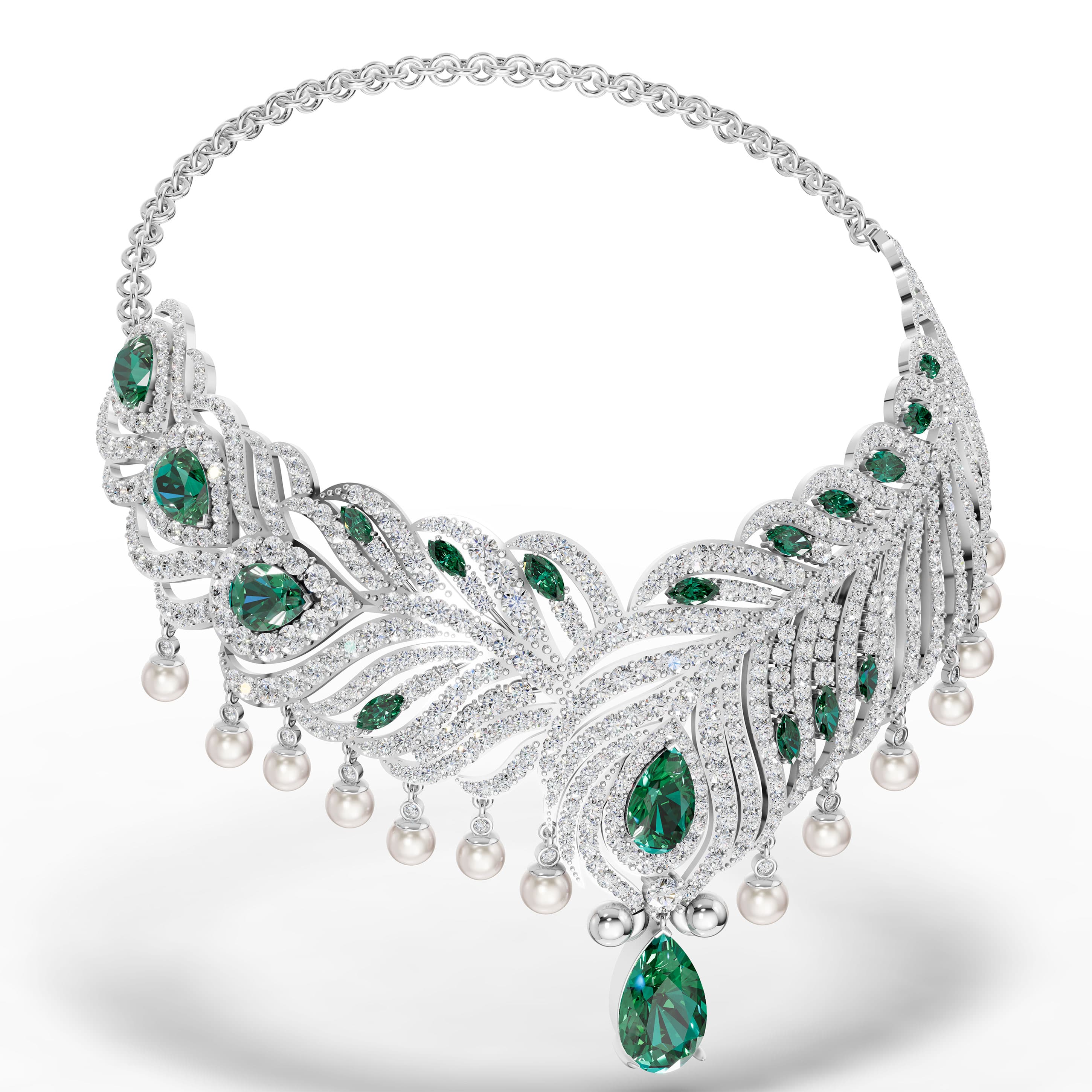 Symphony Emerald Bridal Necklace