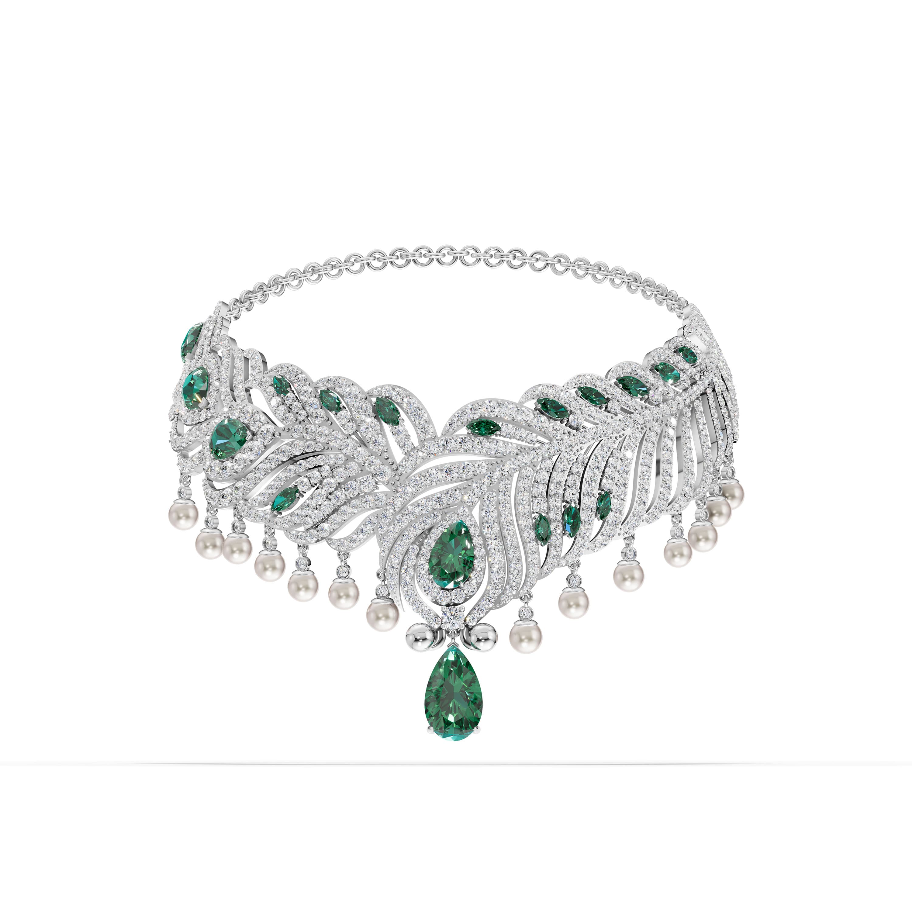 Symphony Emerald Bridal Necklace