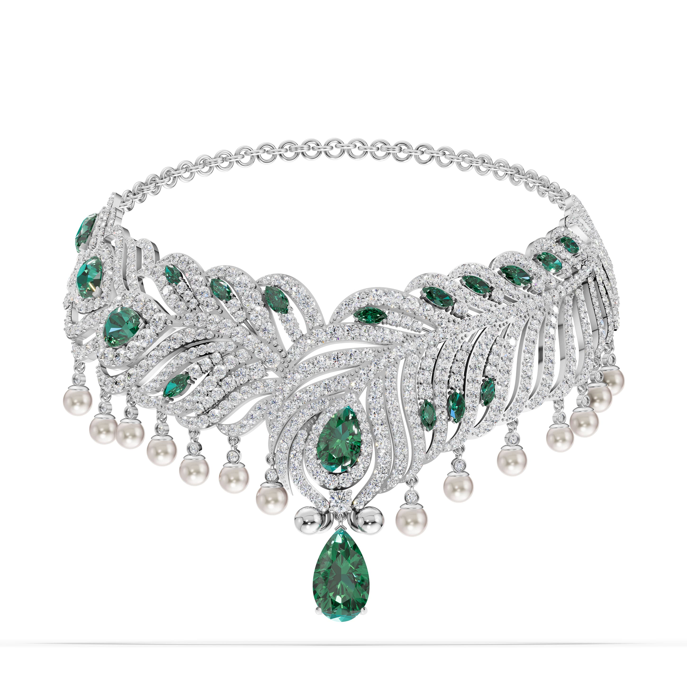 Symphony Emerald Bridal Necklace