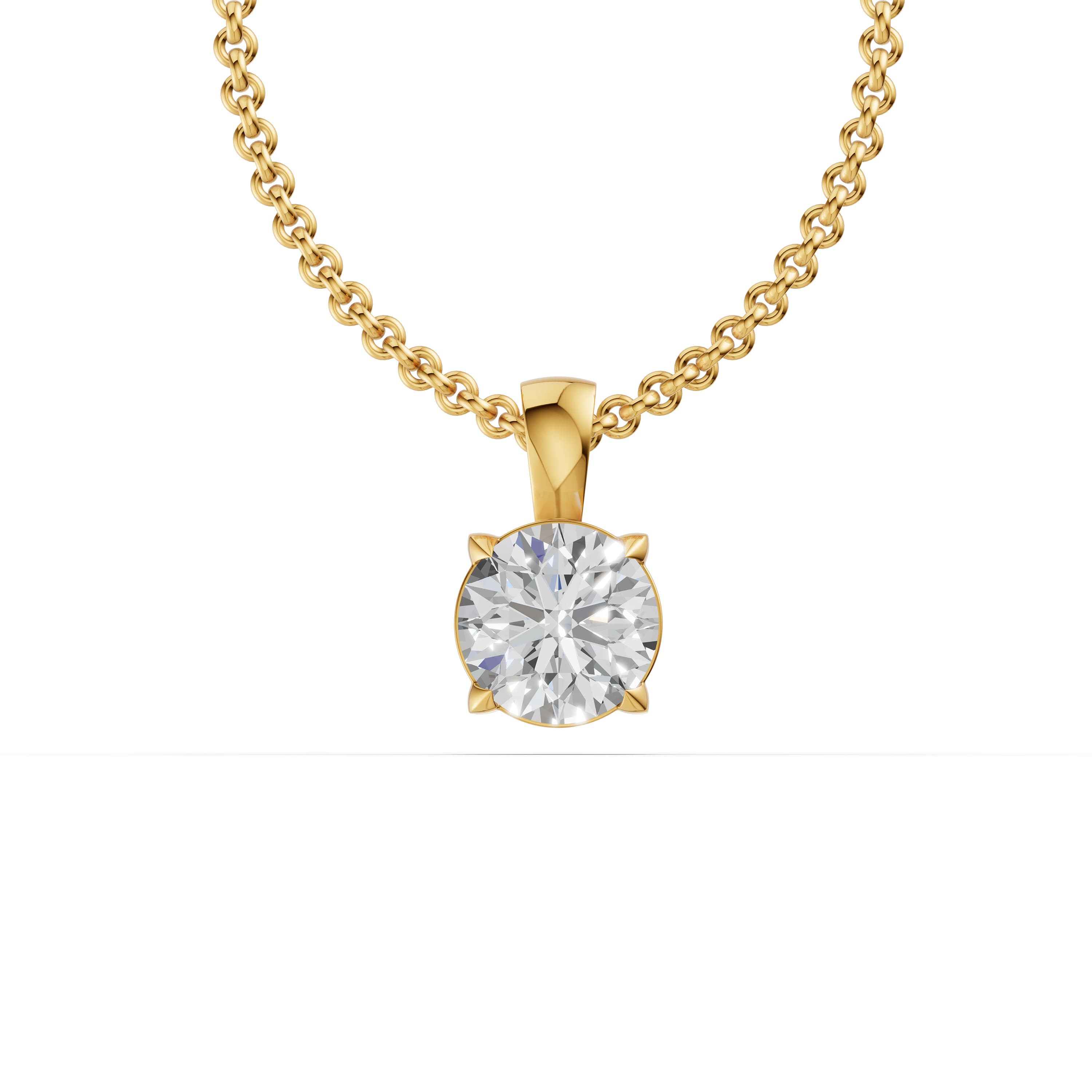 Minim Round Solitaire Pendant