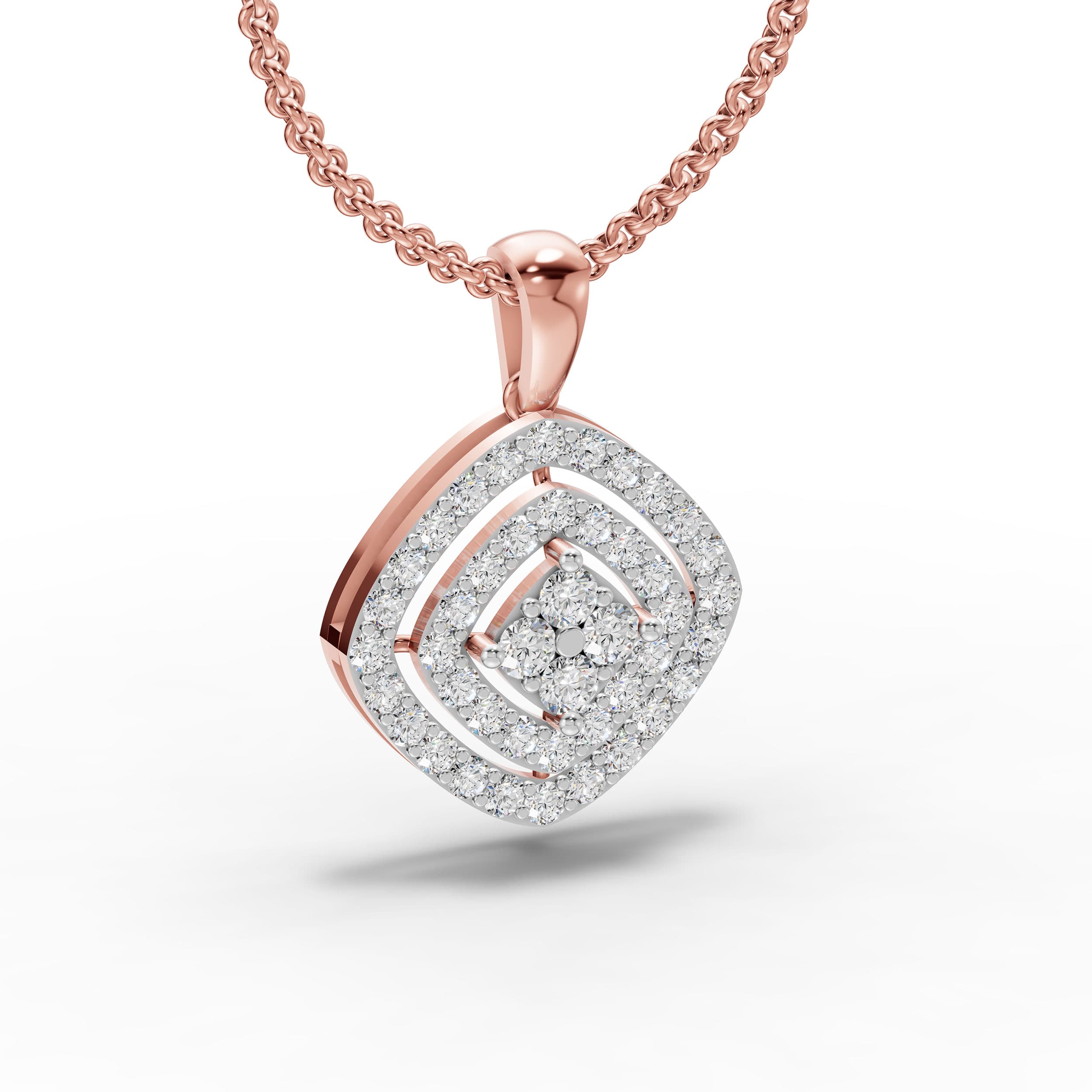 Cocoa Round Pave Pendant