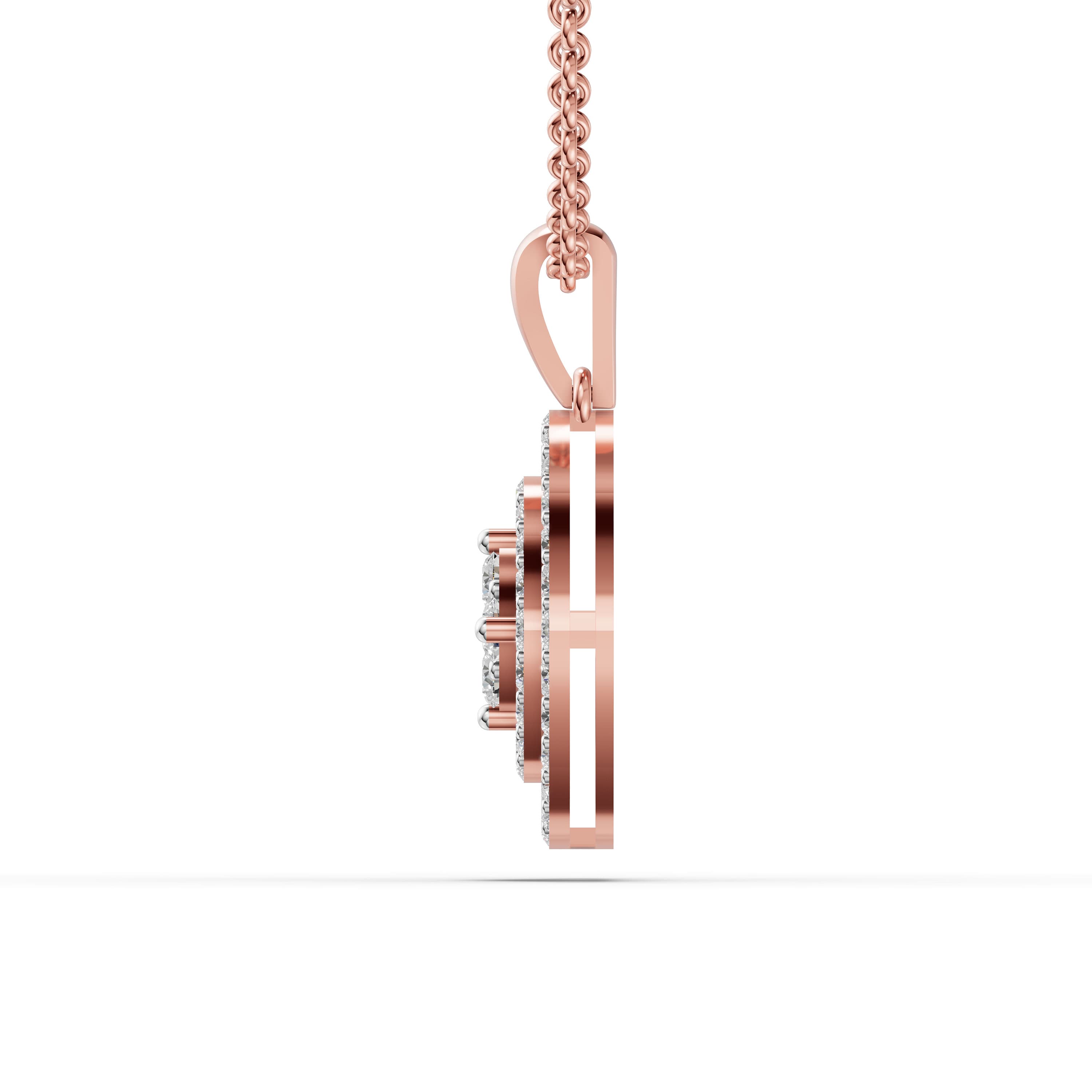 Cocoa Round Pave Pendant
