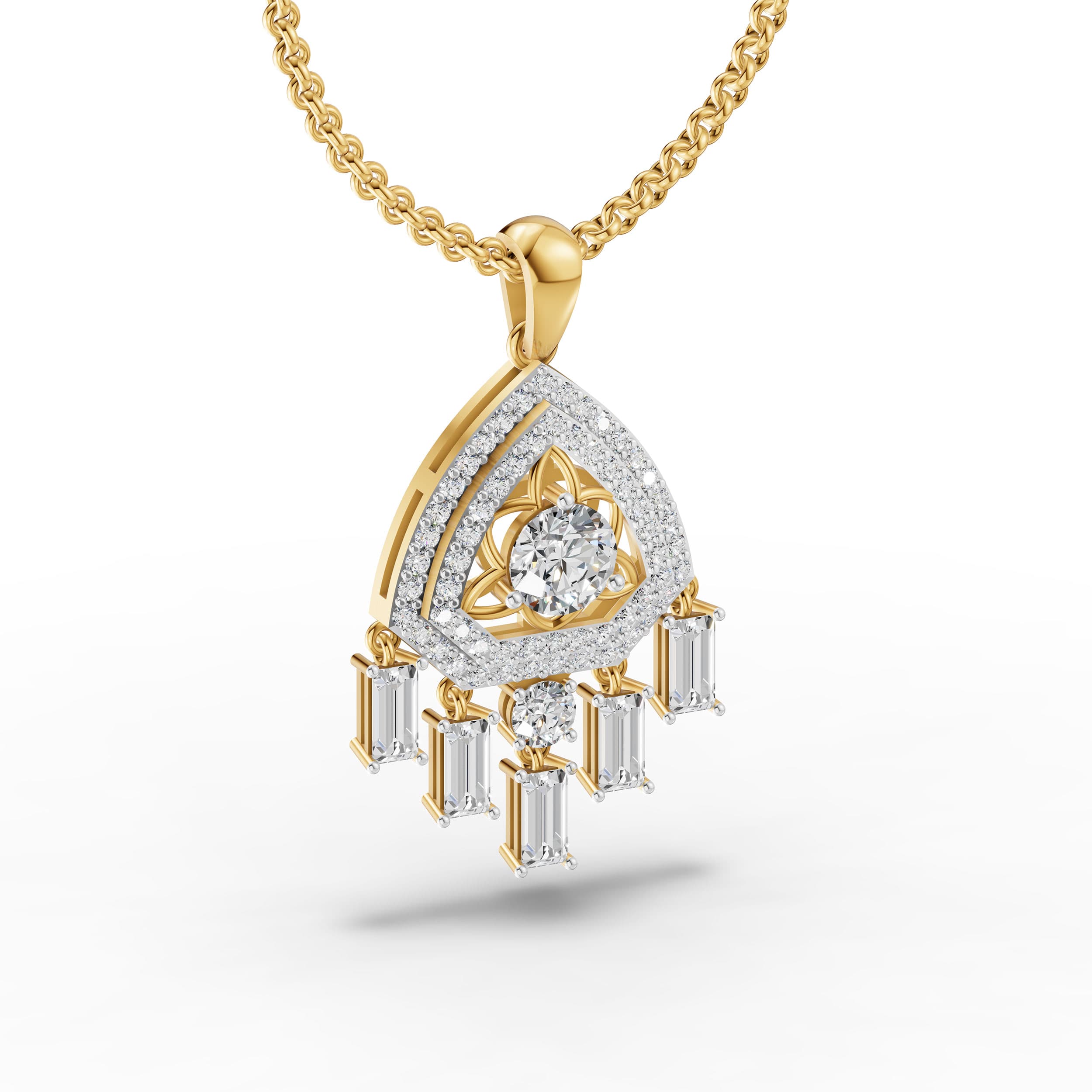 Folio Baguette Cluster Pendant