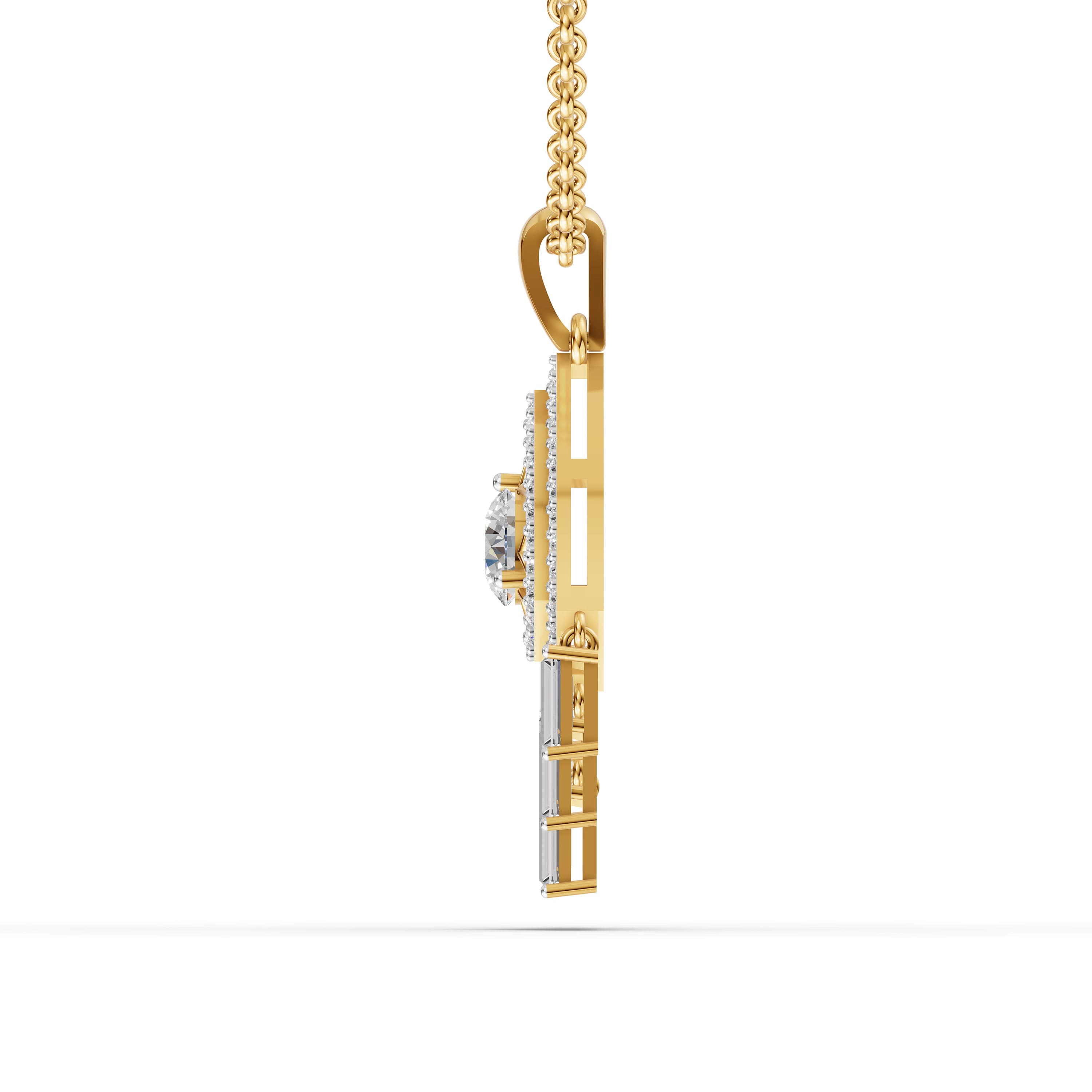 Folio Baguette Cluster Pendant