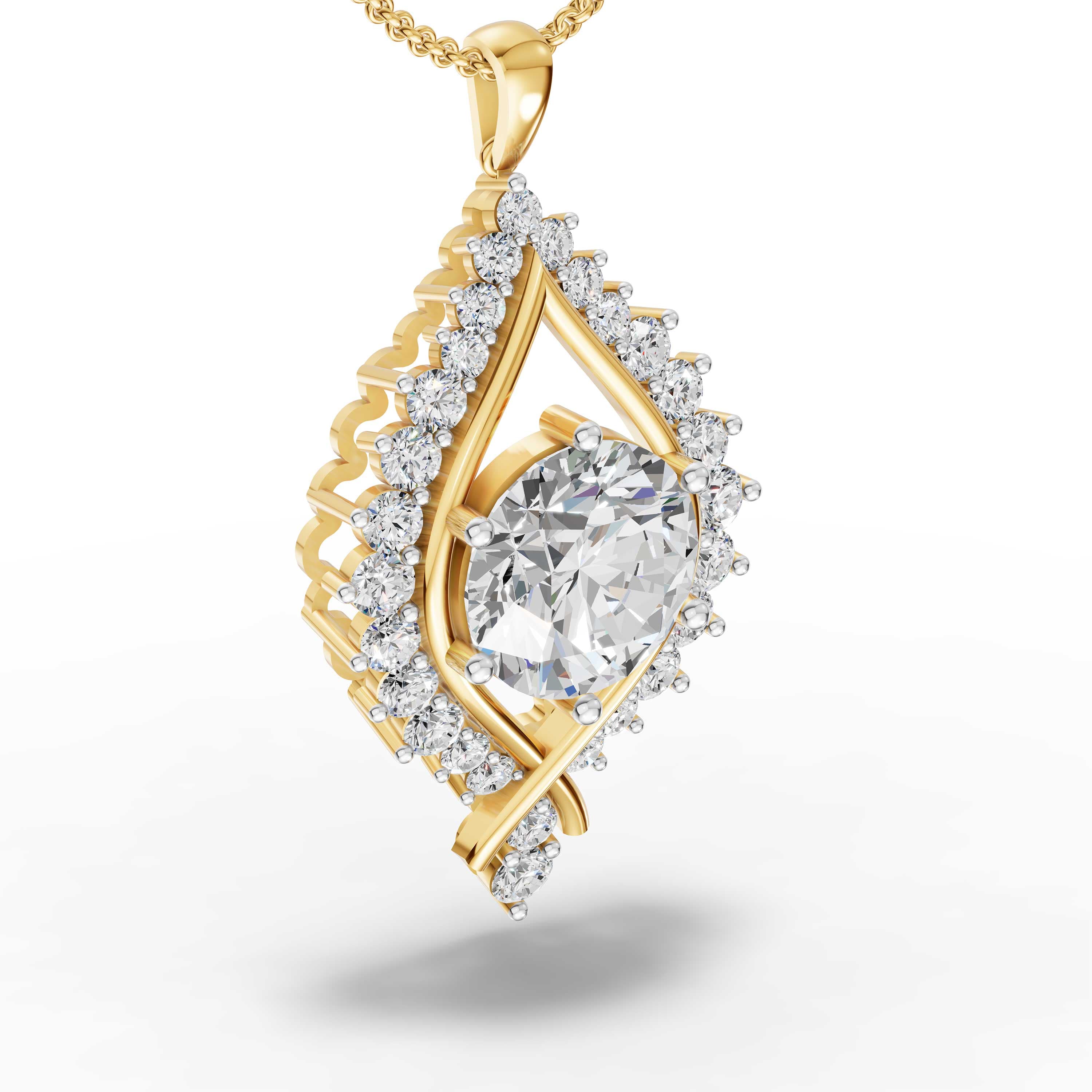 Logogram Round Pave Pendant