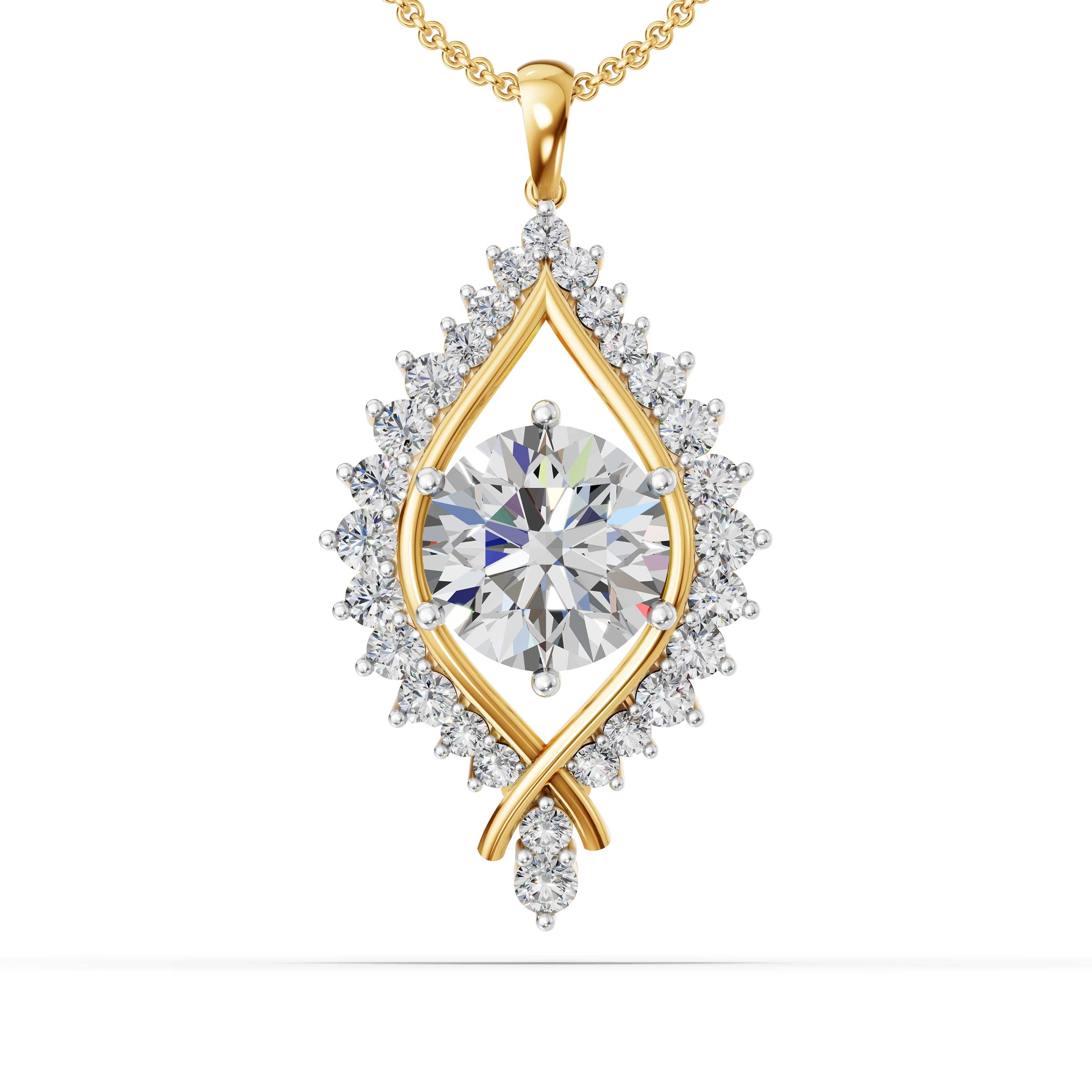 Logogram Round Pave Pendant