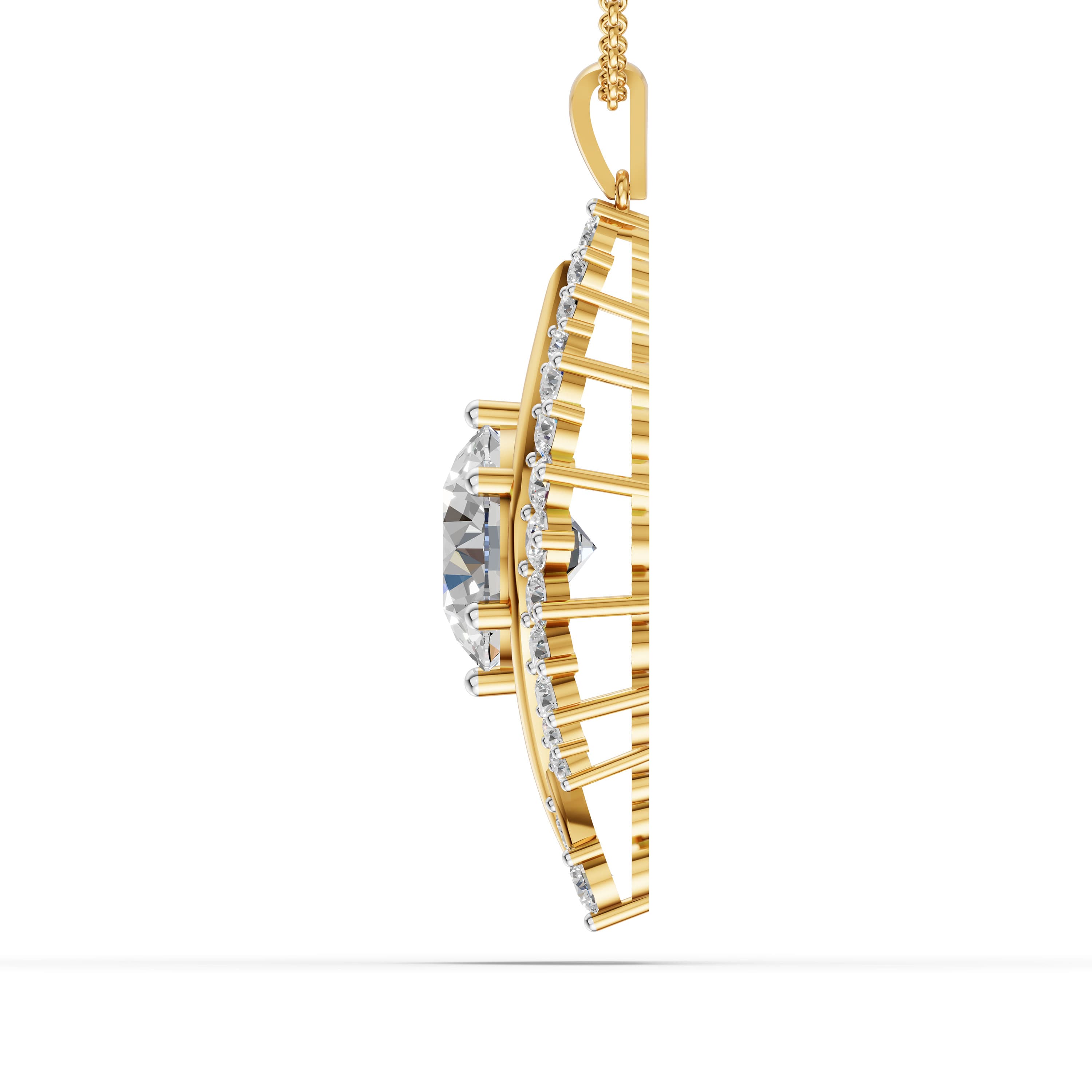 Logogram Round Pave Pendant