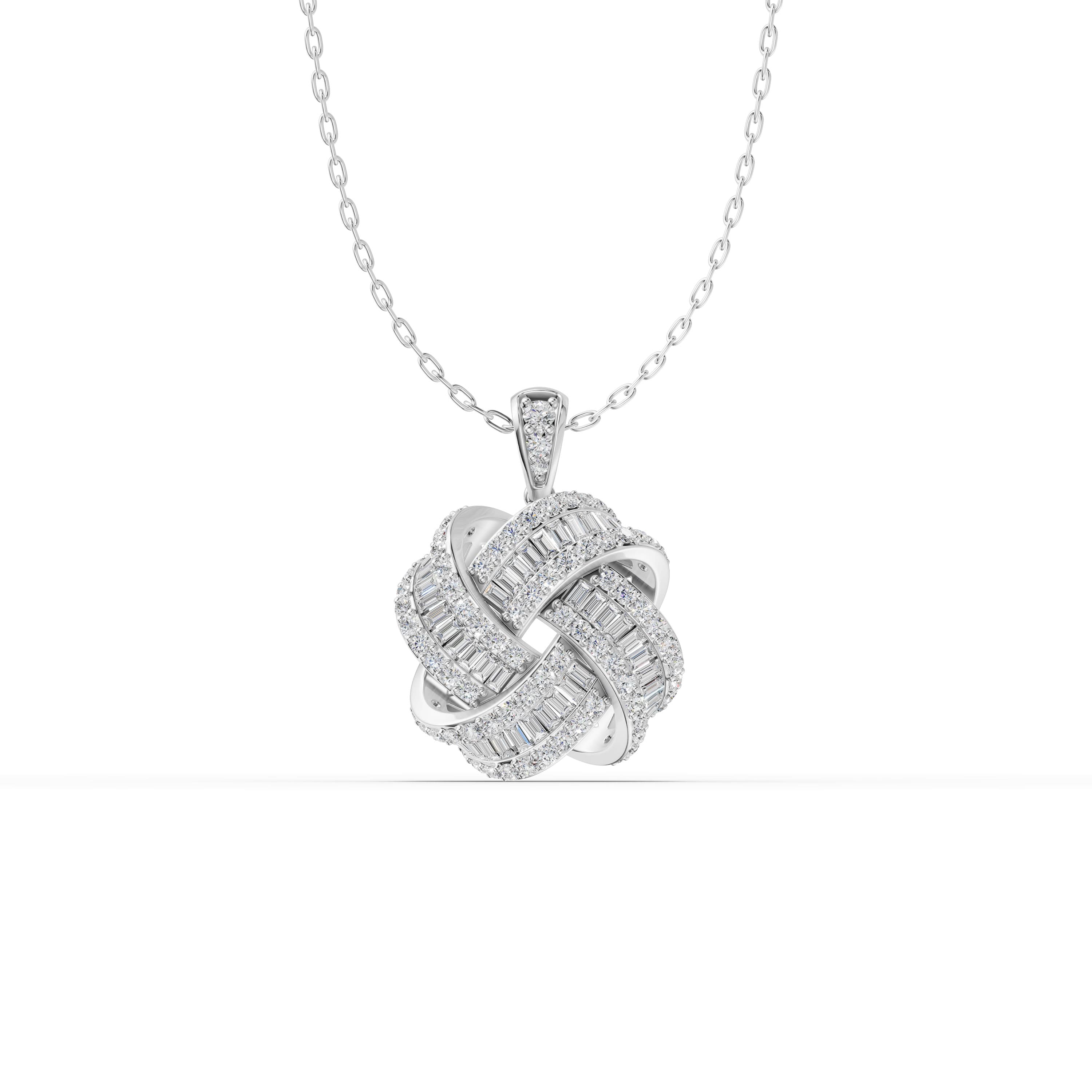 Della Baguette Pave Pendant