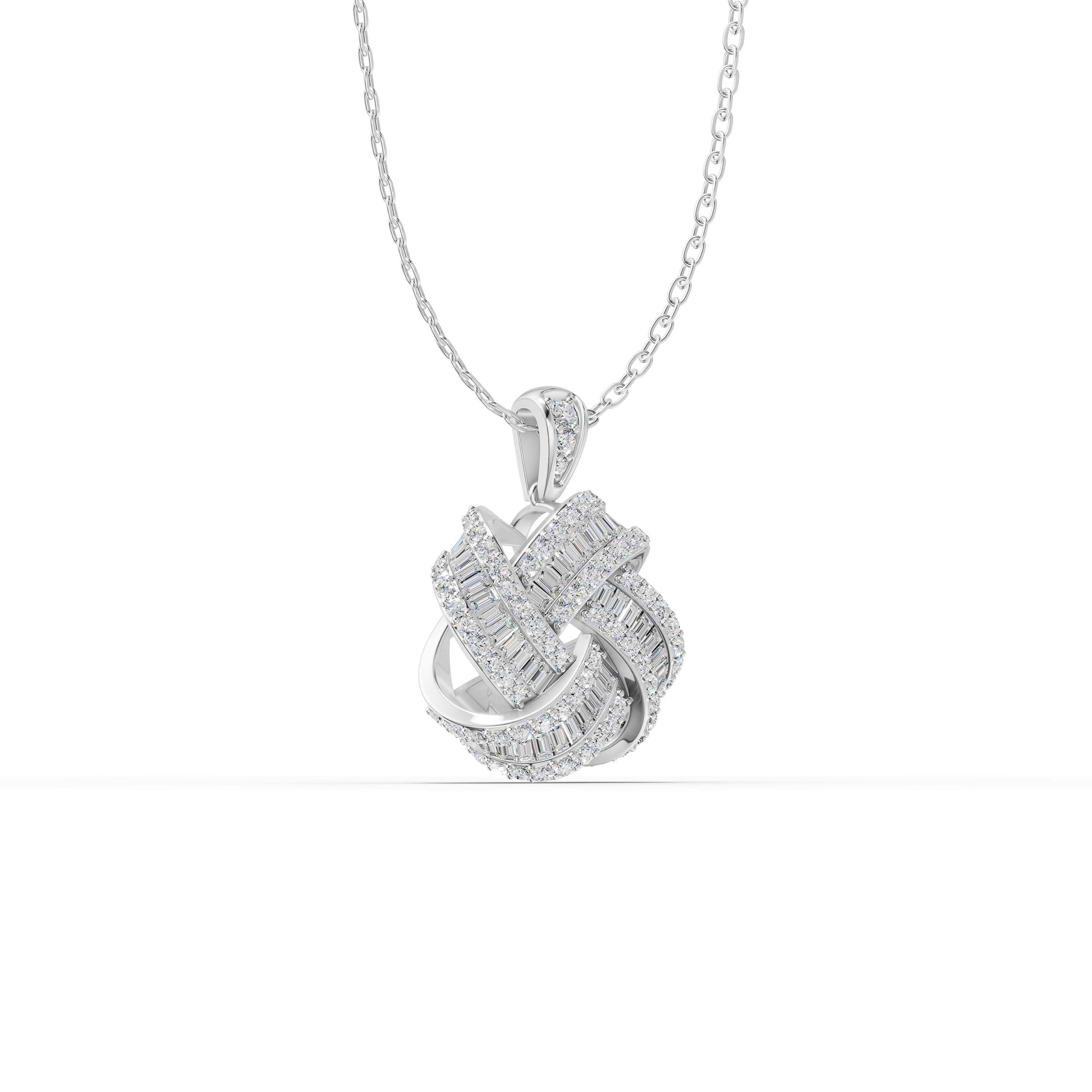 Della Baguette Pave Pendant