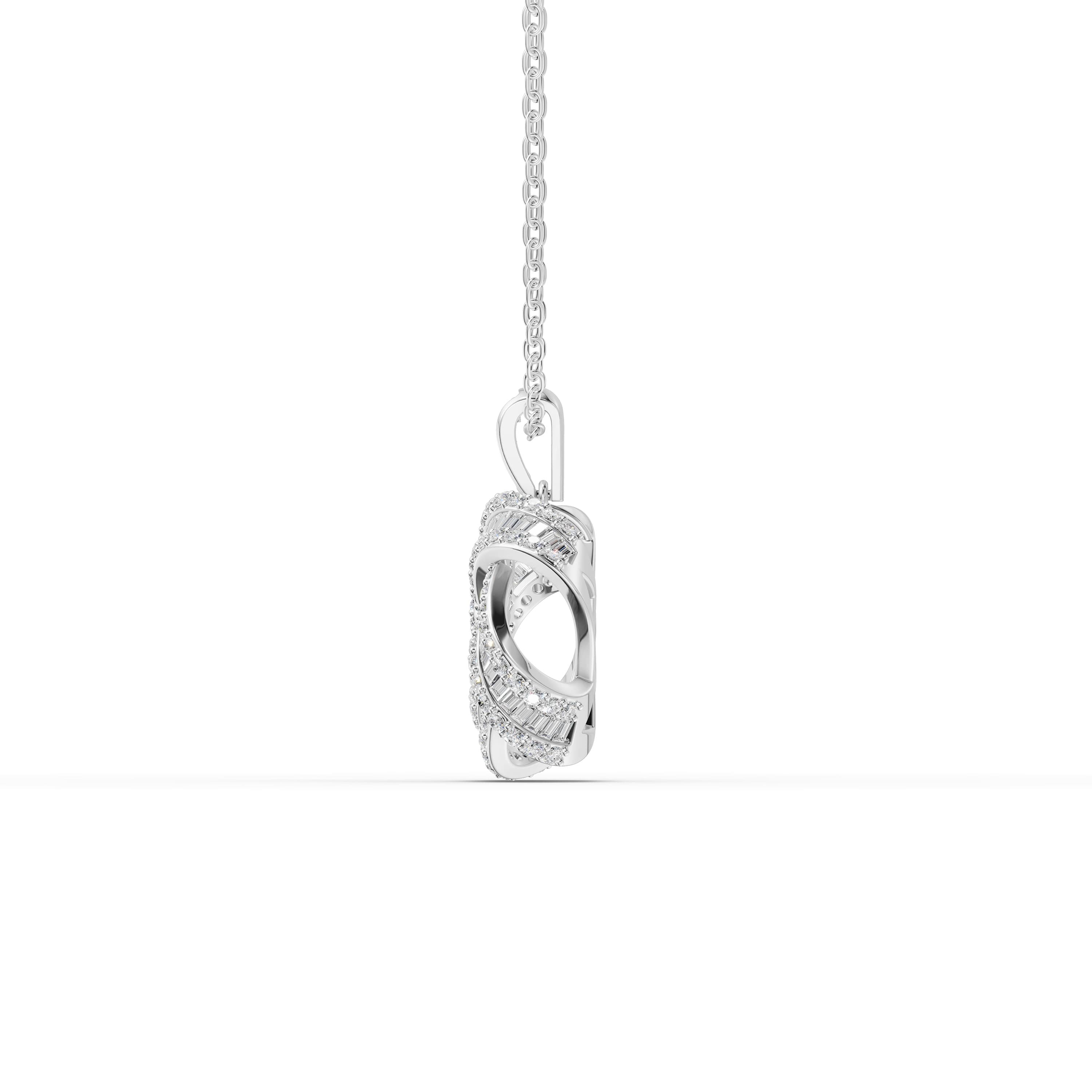 Della Baguette Pave Pendant