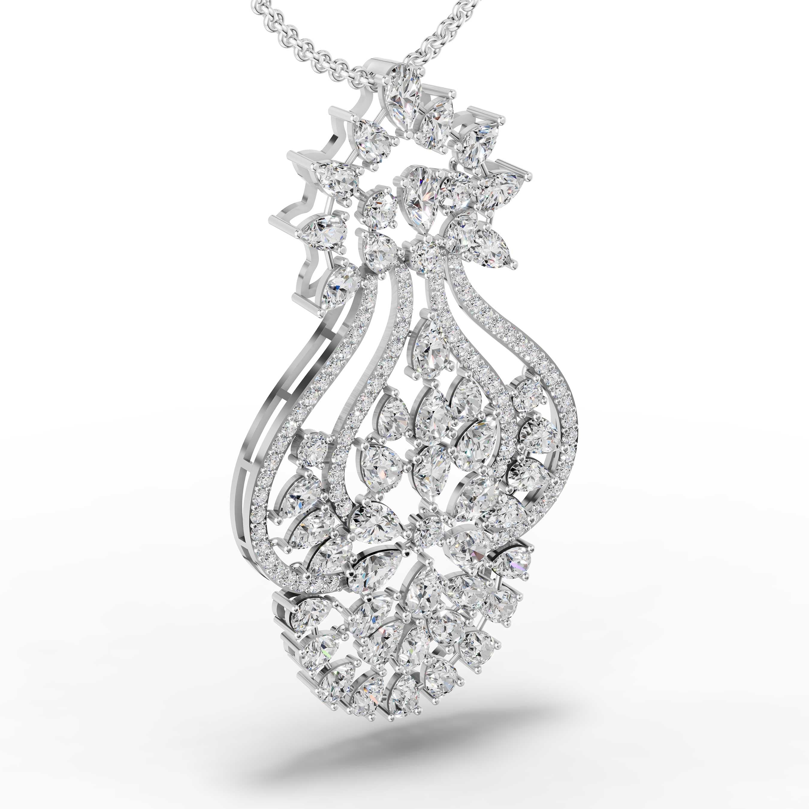 Heart Line Pear Pendant