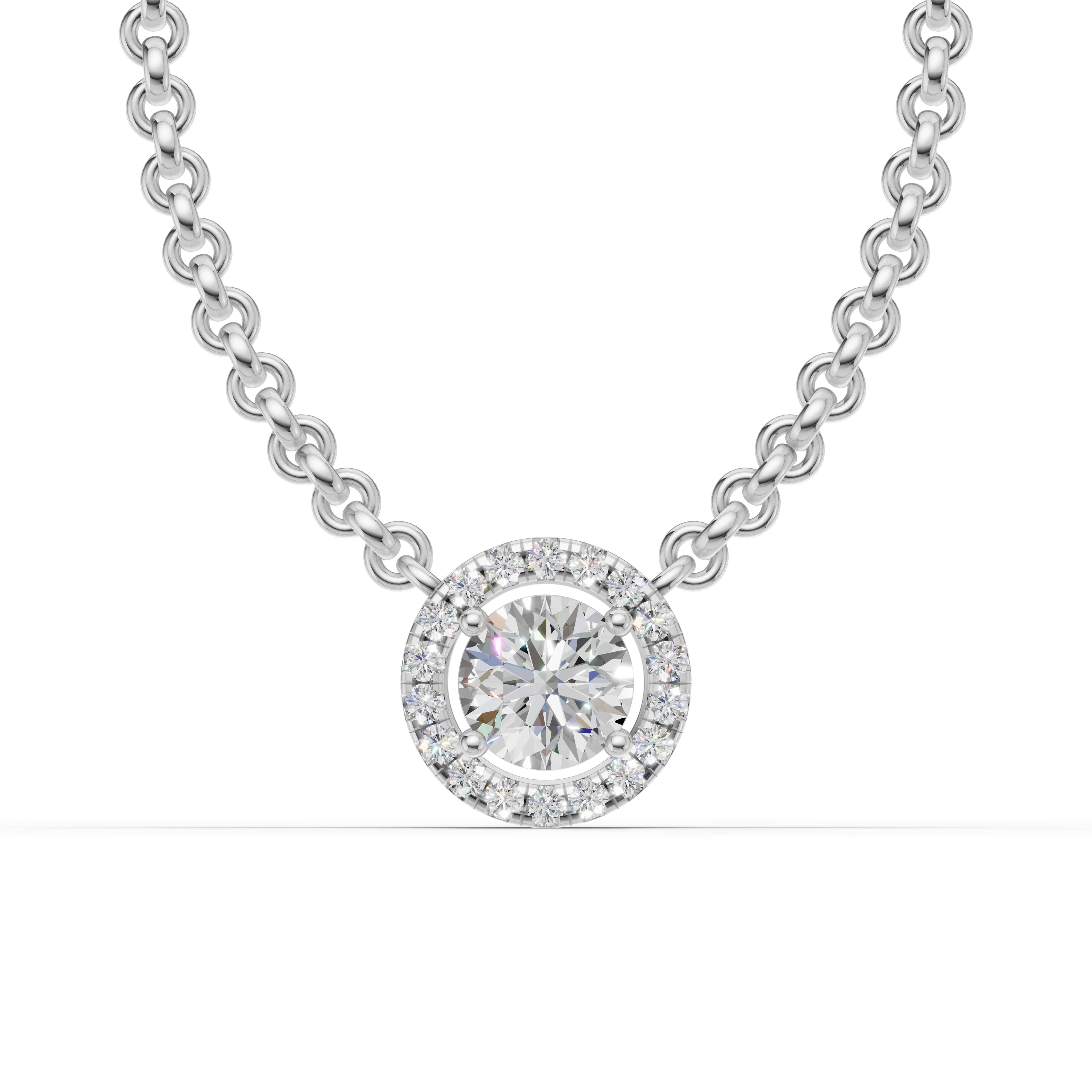Maelle Round Halo Pendant