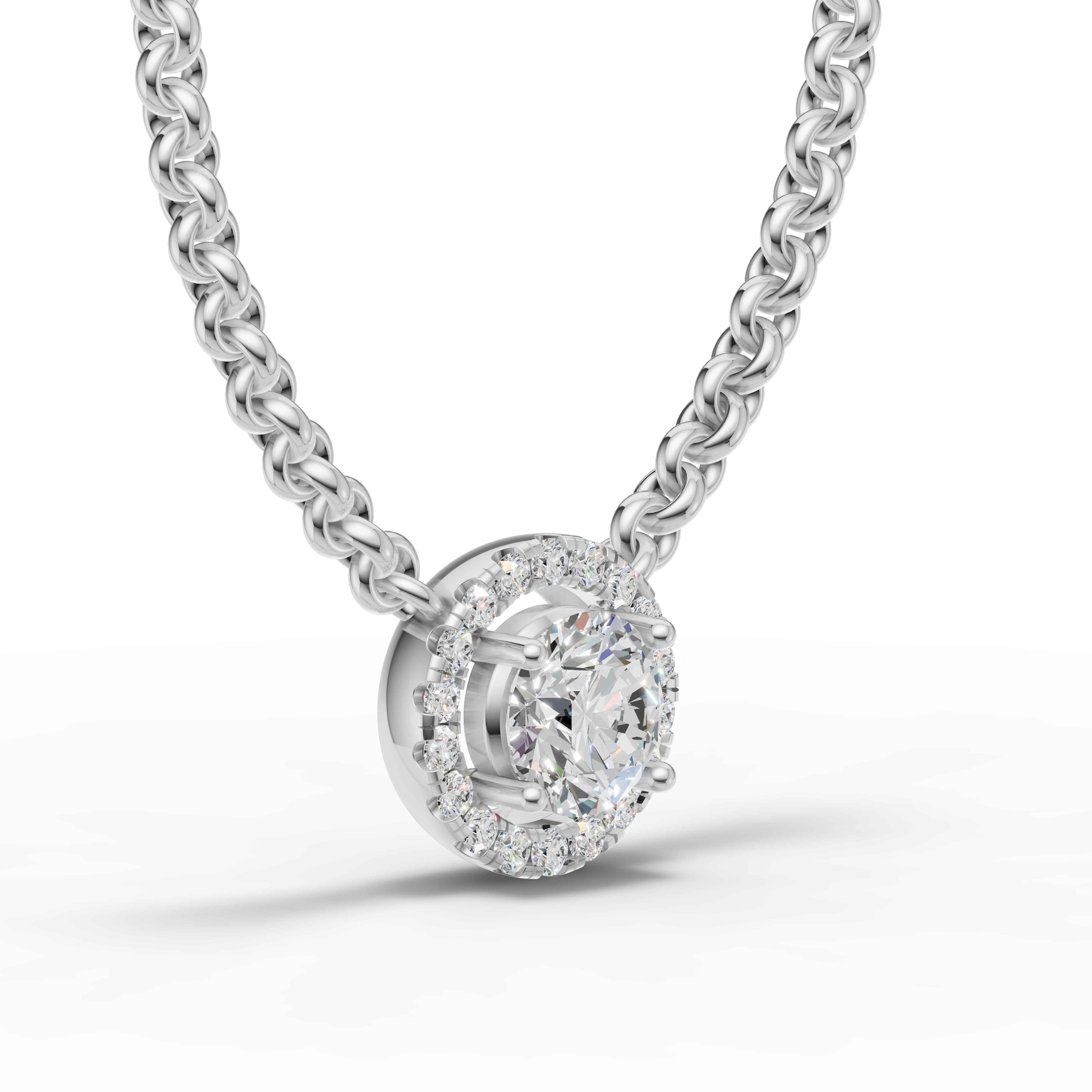 Maelle Round Halo Pendant