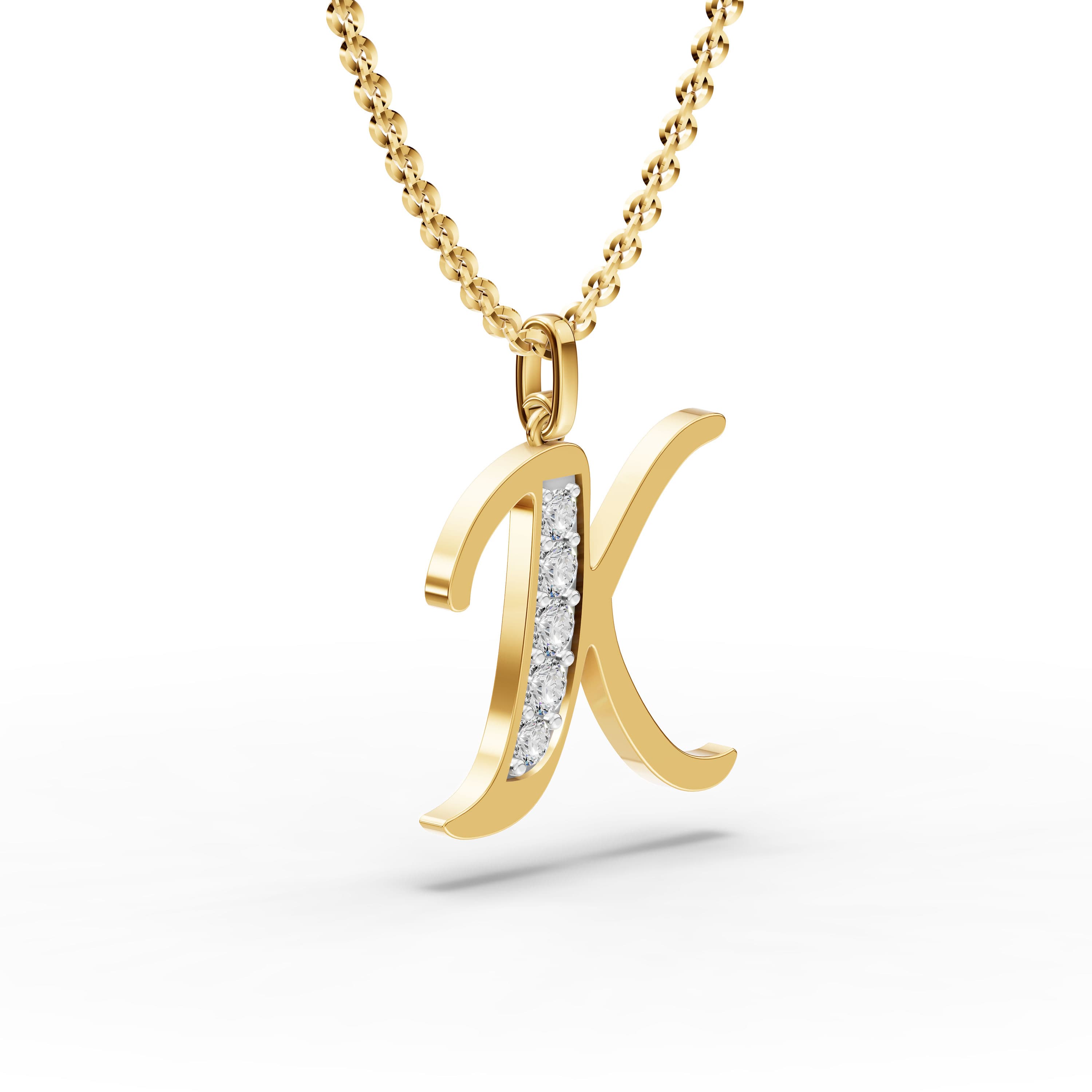 K Initial Script Pendant