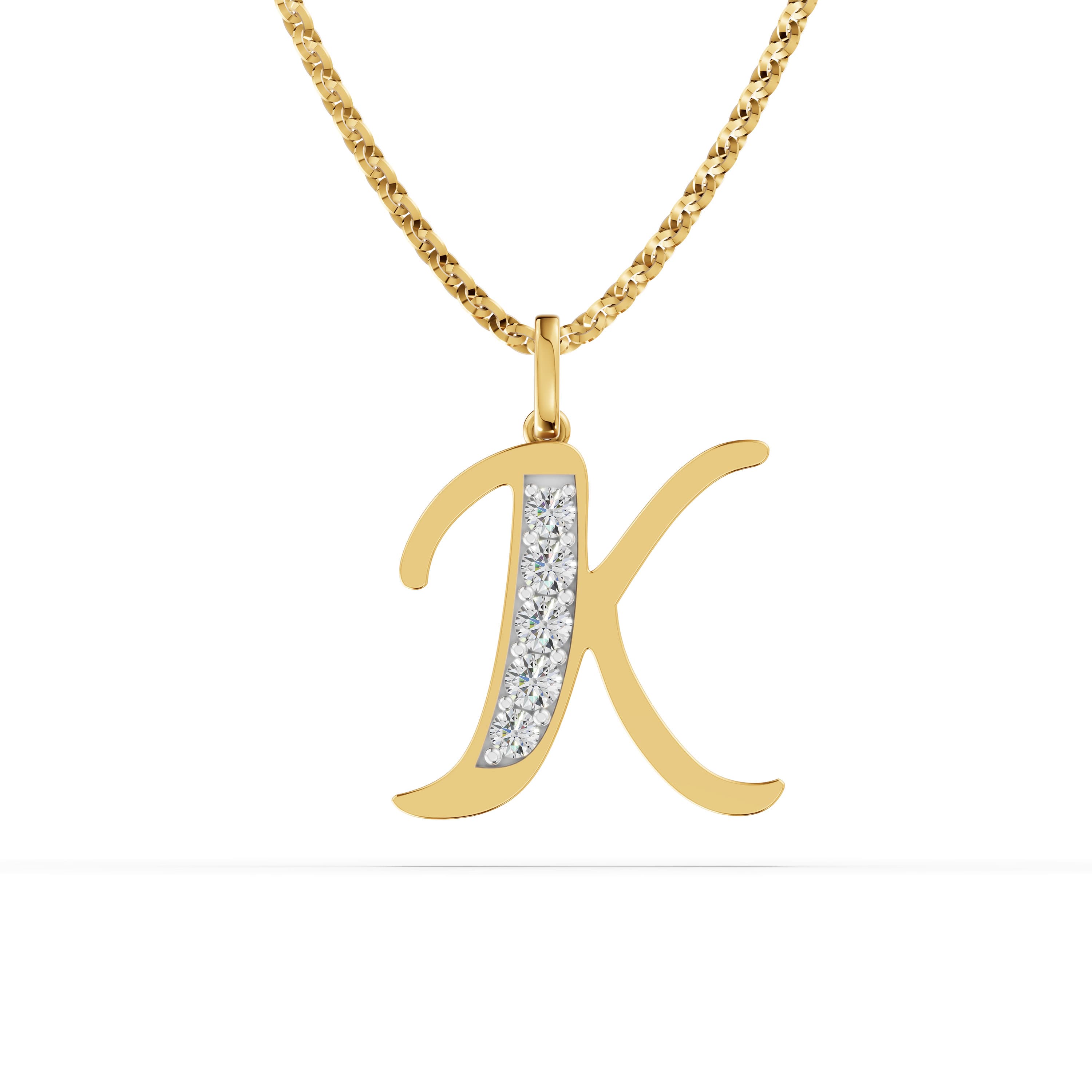 K Initial Script Pendant