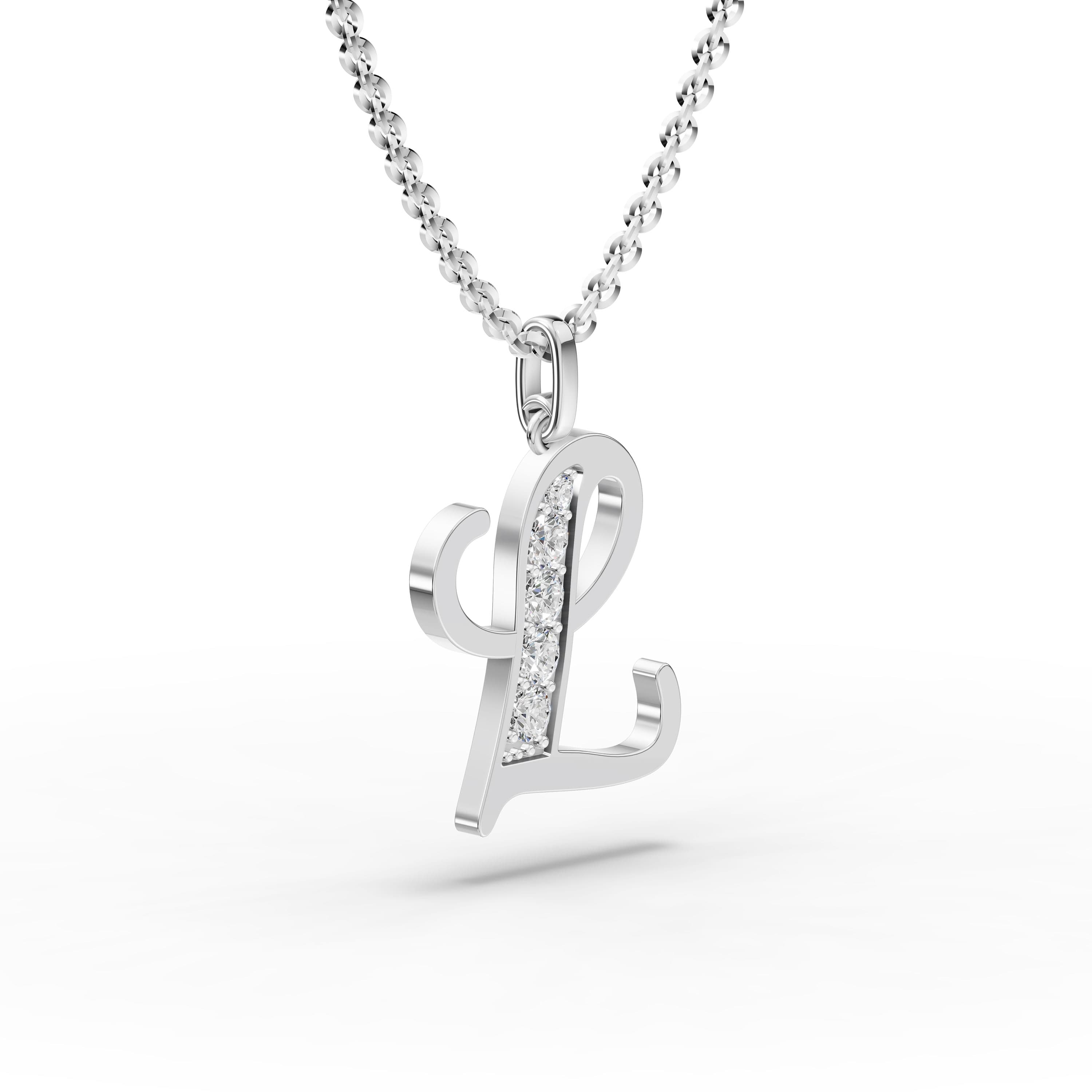 L Initial Script Pendant