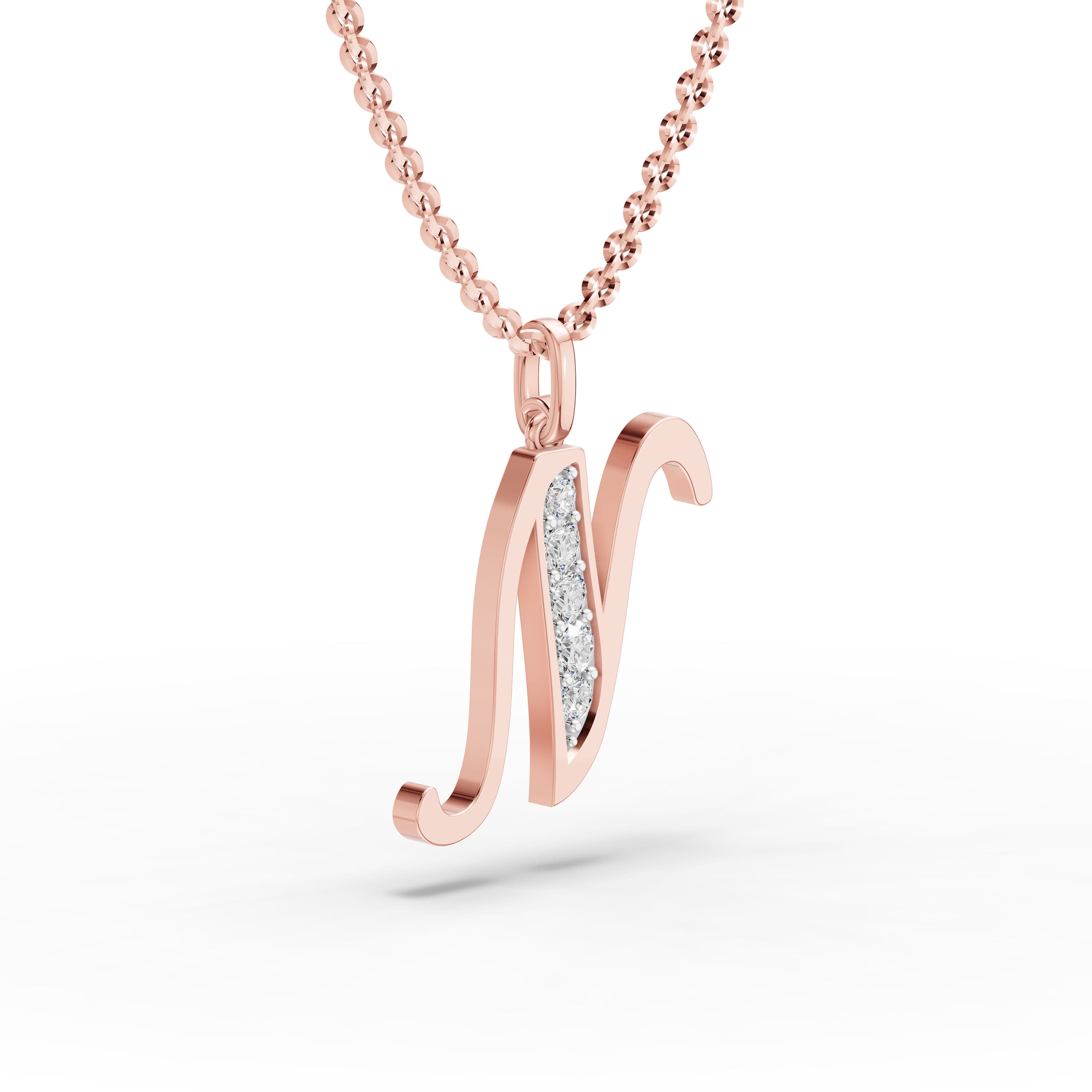 N Initial Script Pendant