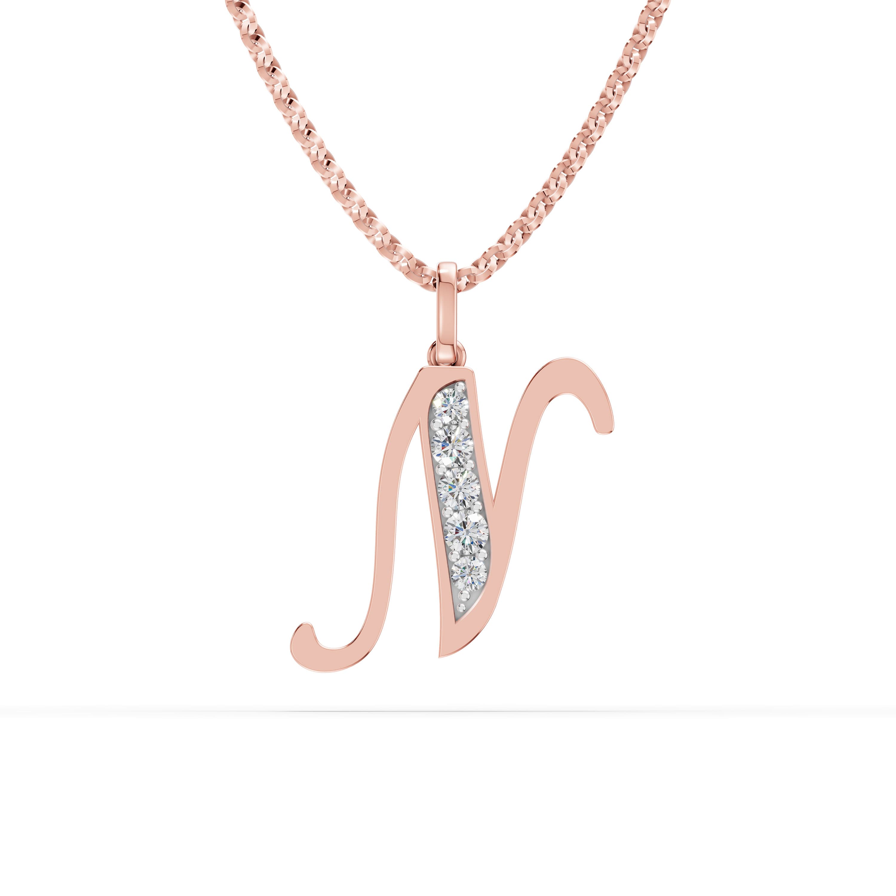 N Initial Script Pendant