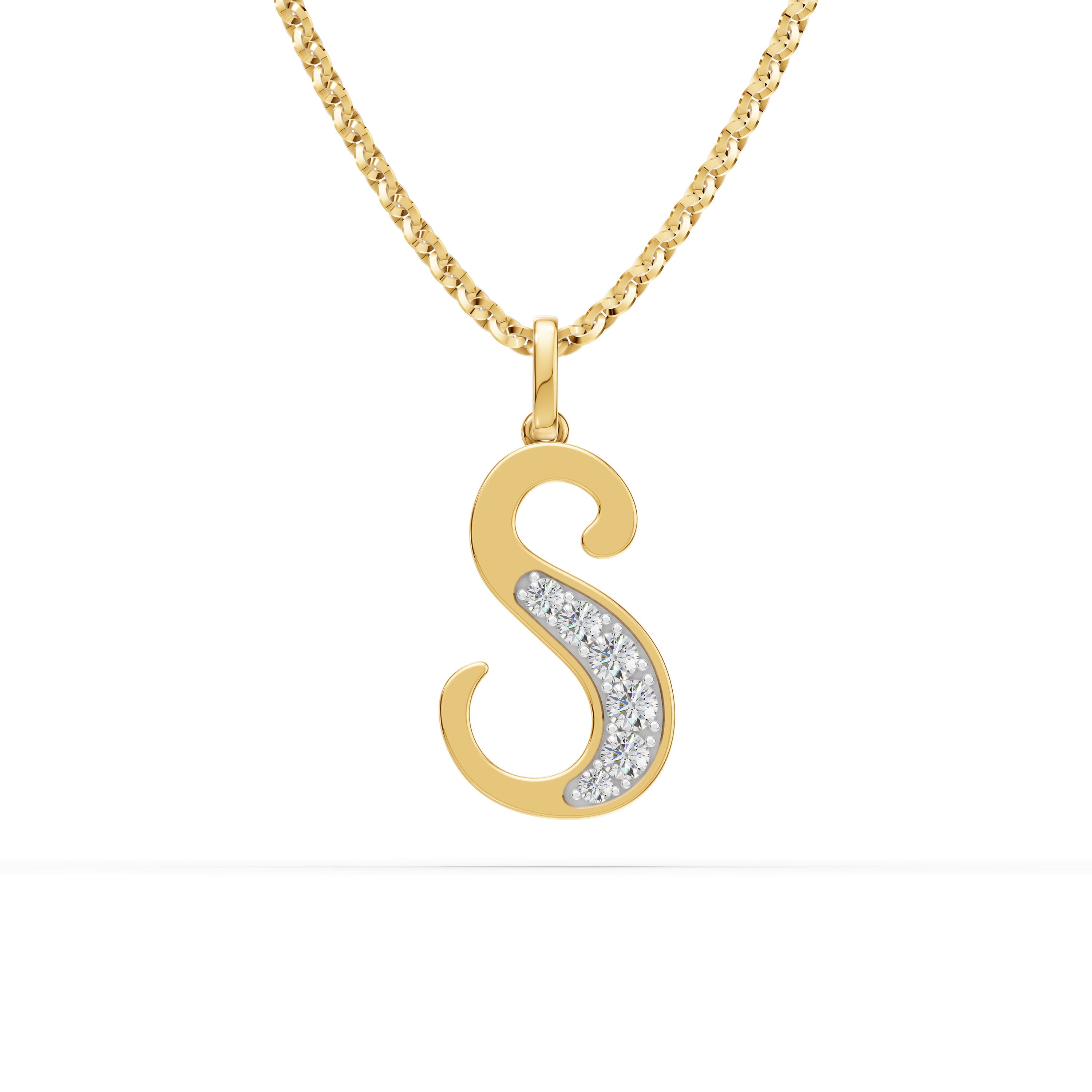 S Initial Script Pendant
