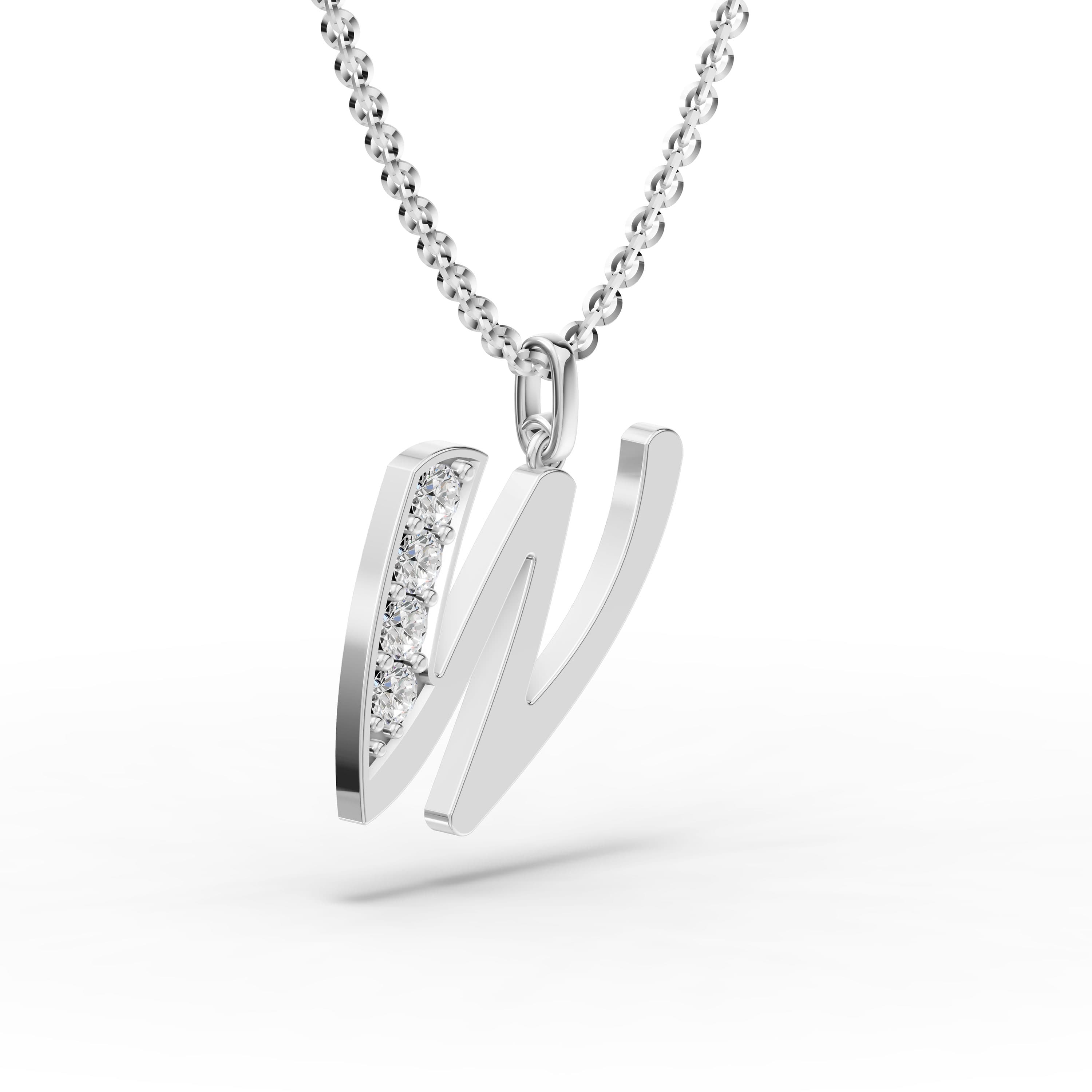 W Initial Script Pendant