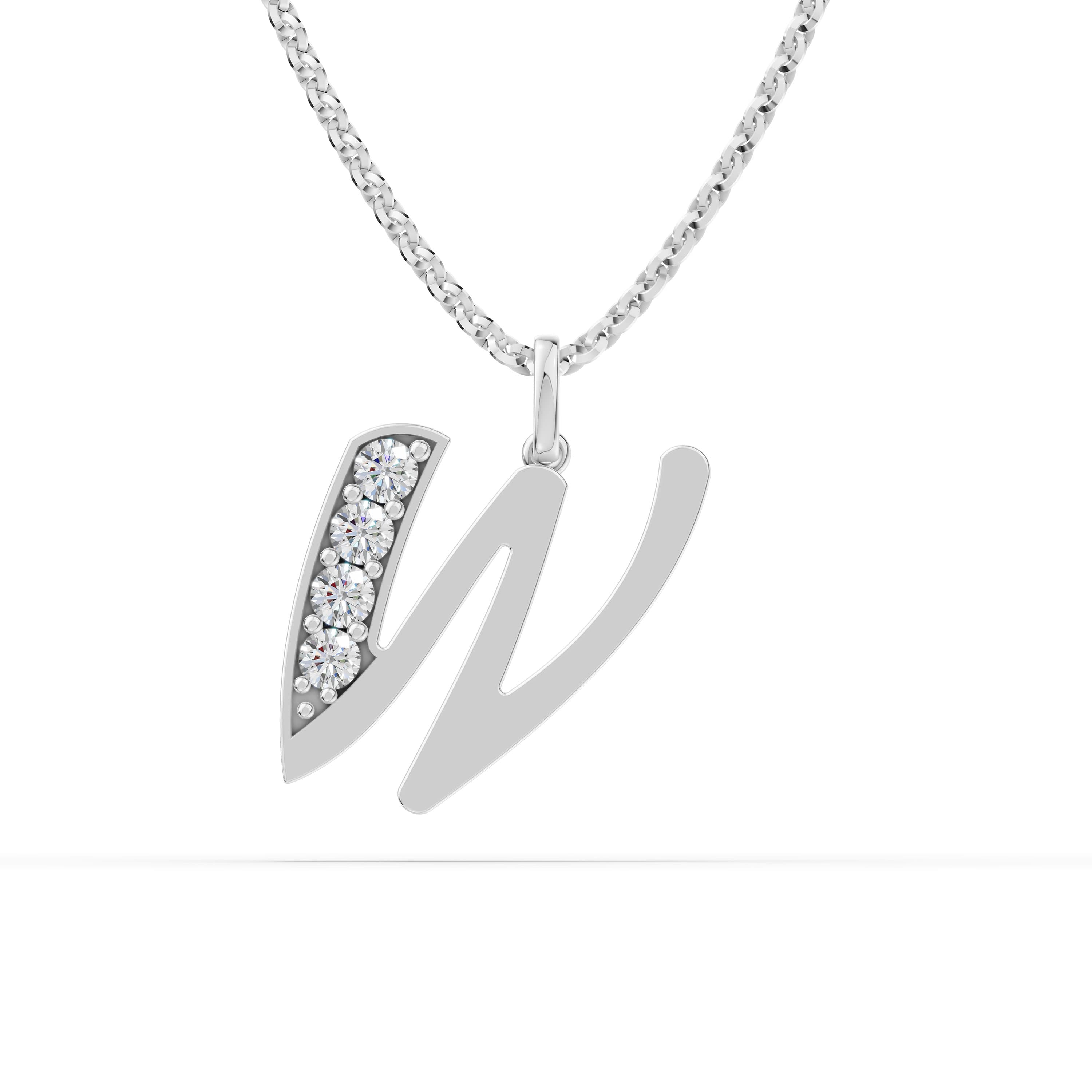 W Initial Script Pendant