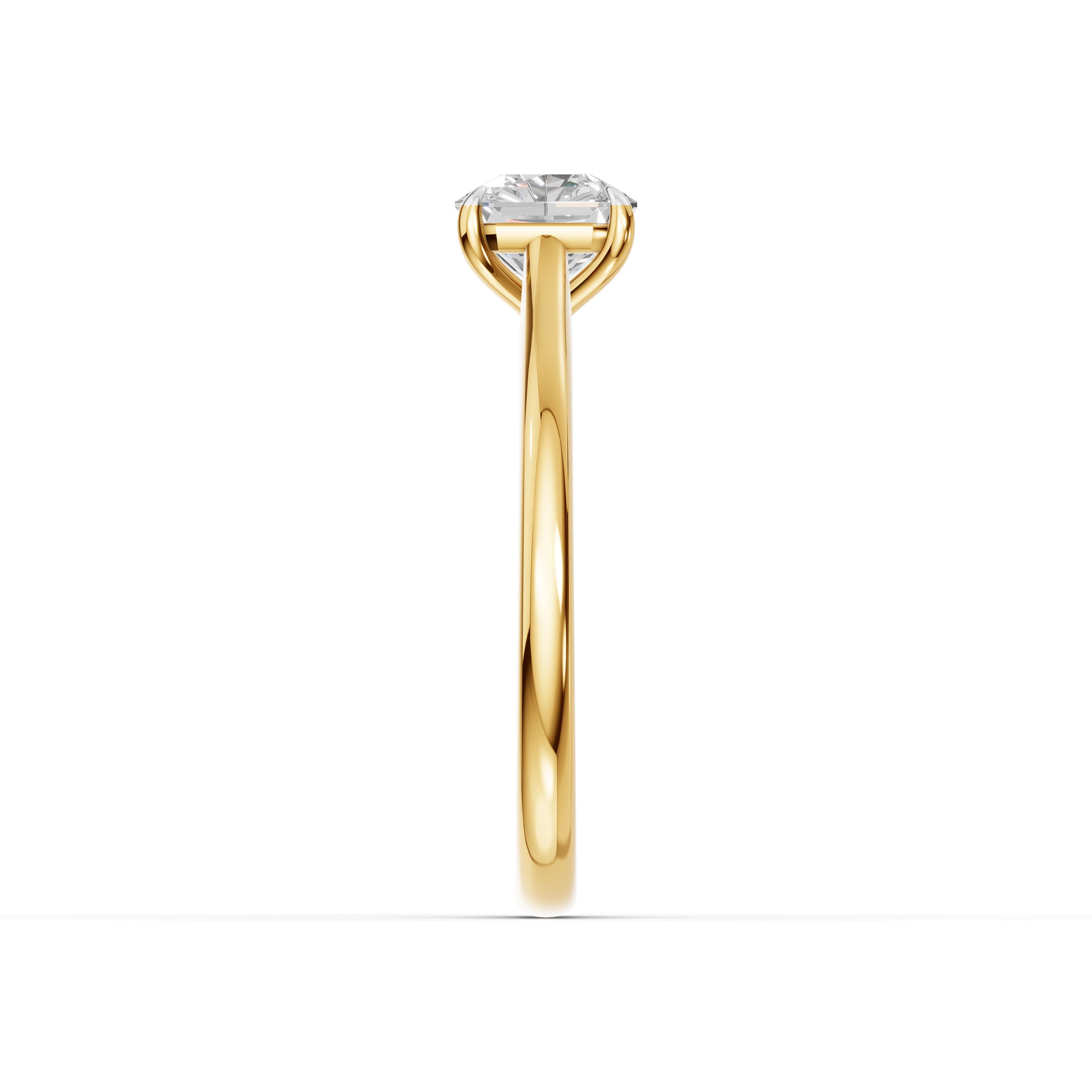 N°01 Asscher Solitaire Ring in yellow gold with lab grown diamonds, view 5