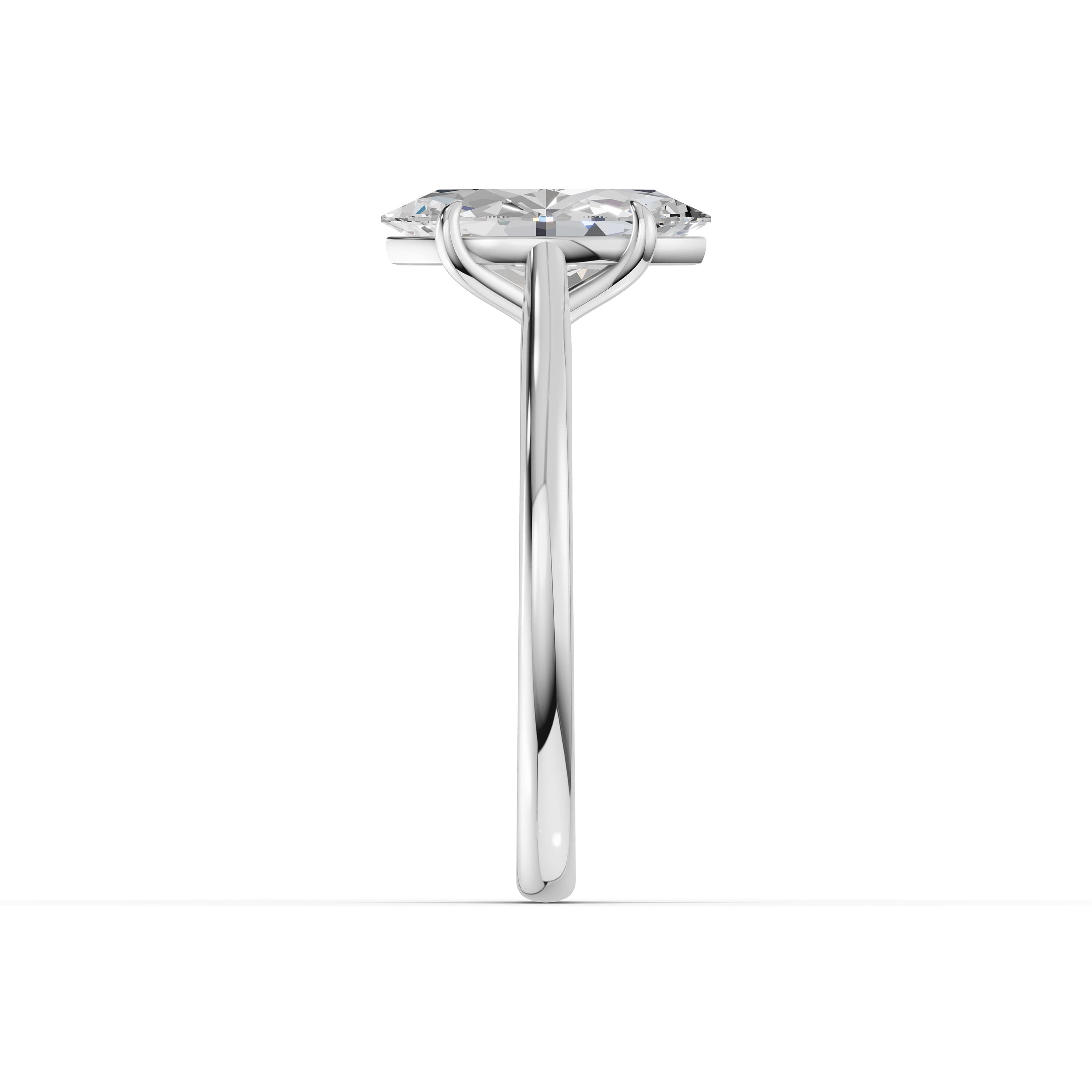 N°03 Marquise Solitaire Ring in white gold with lab grown diamonds, view 5