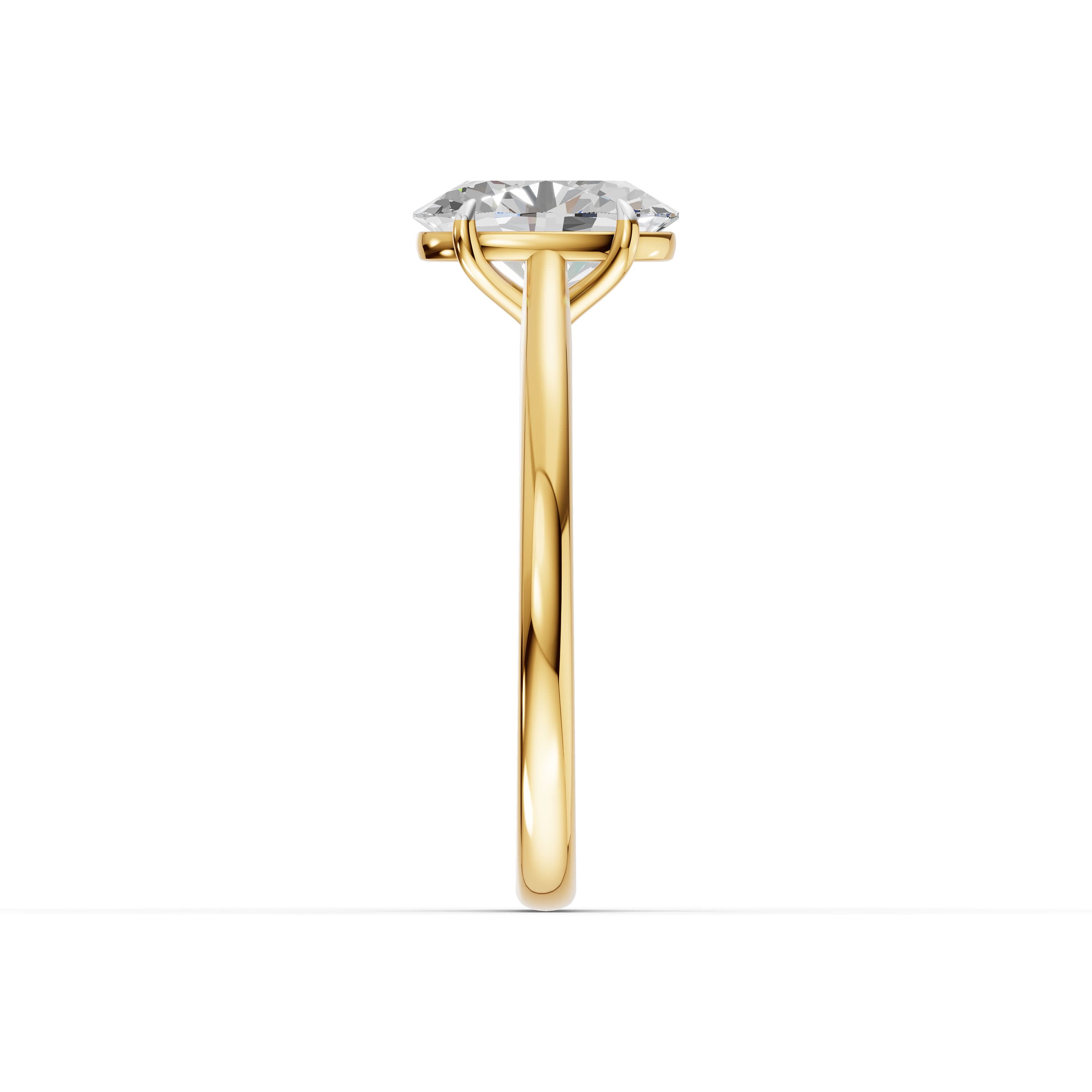 N°04 Oval Solitaire Ring in yellow gold with lab grown diamonds, view 5
