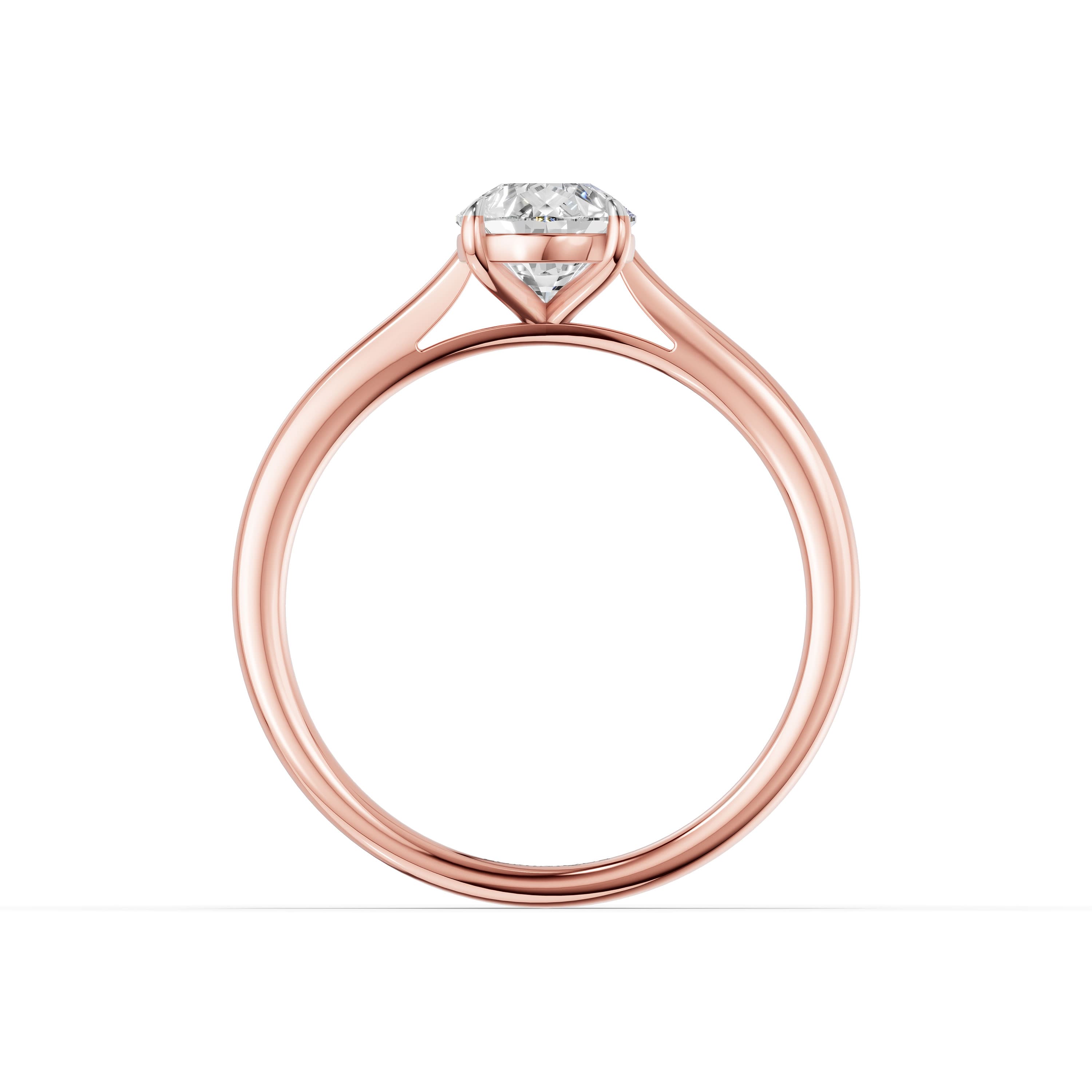 N°05 Pear Solitaire Ring in rose gold with lab grown diamonds, view 4