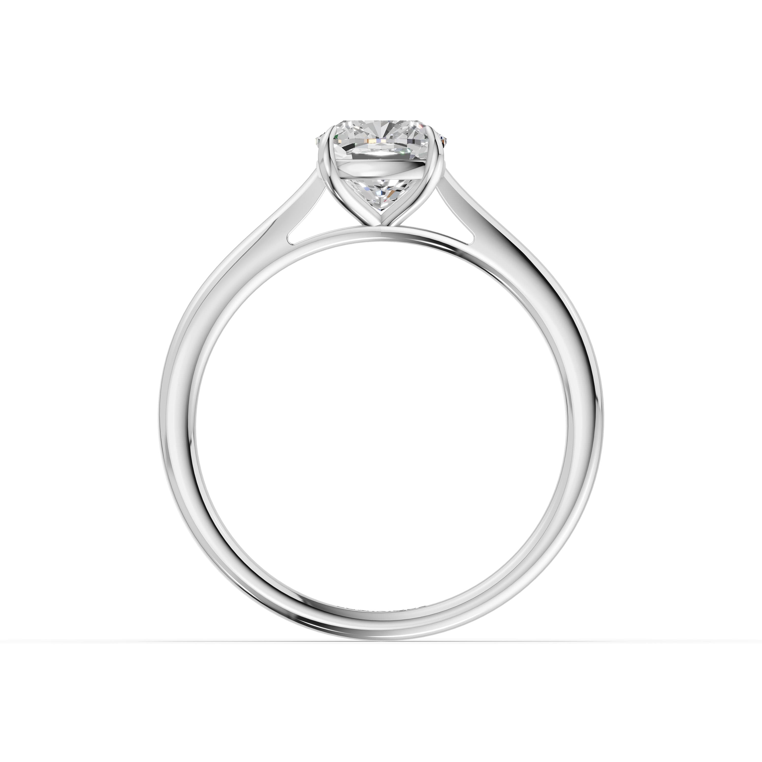 N°09 Cushion Solitaire Ring in white gold with lab grown diamonds, view 4