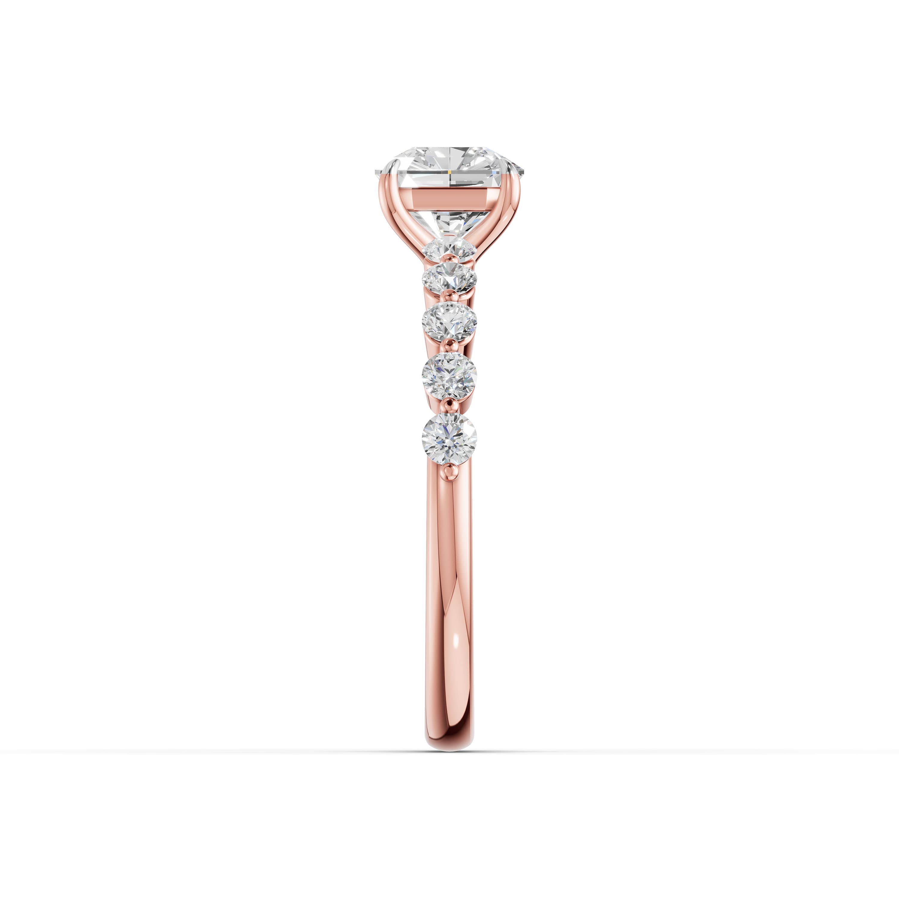 Coast Asscher Ring in rose gold with lab grown diamonds, view 5