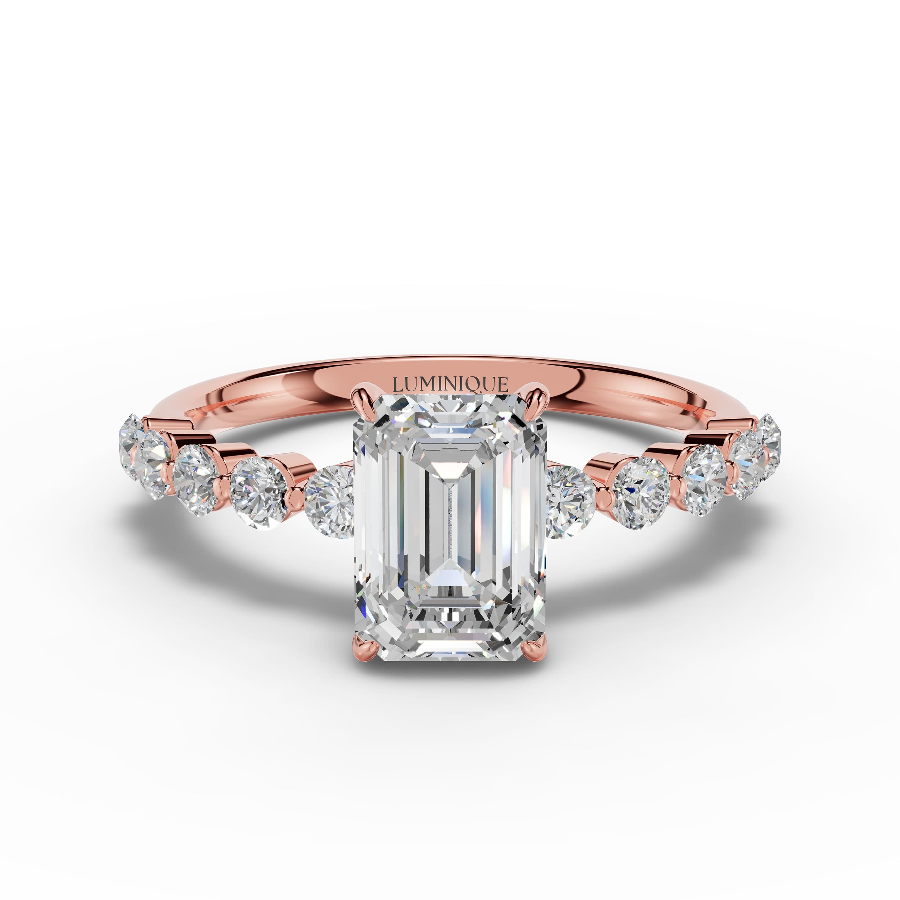 Slate Emerald Halo Ring