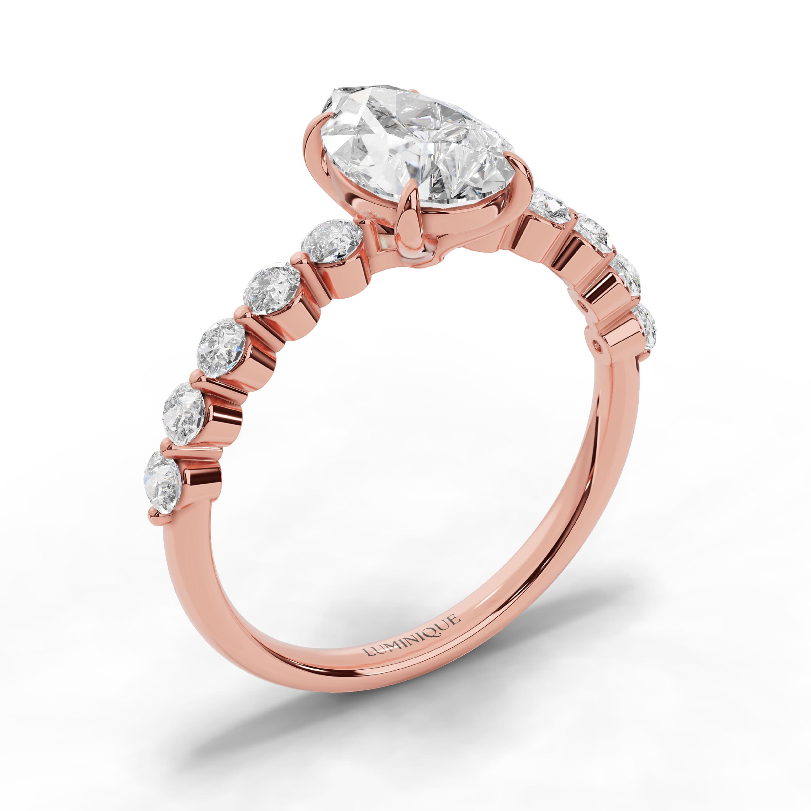 Bloom Pear Halo Ring