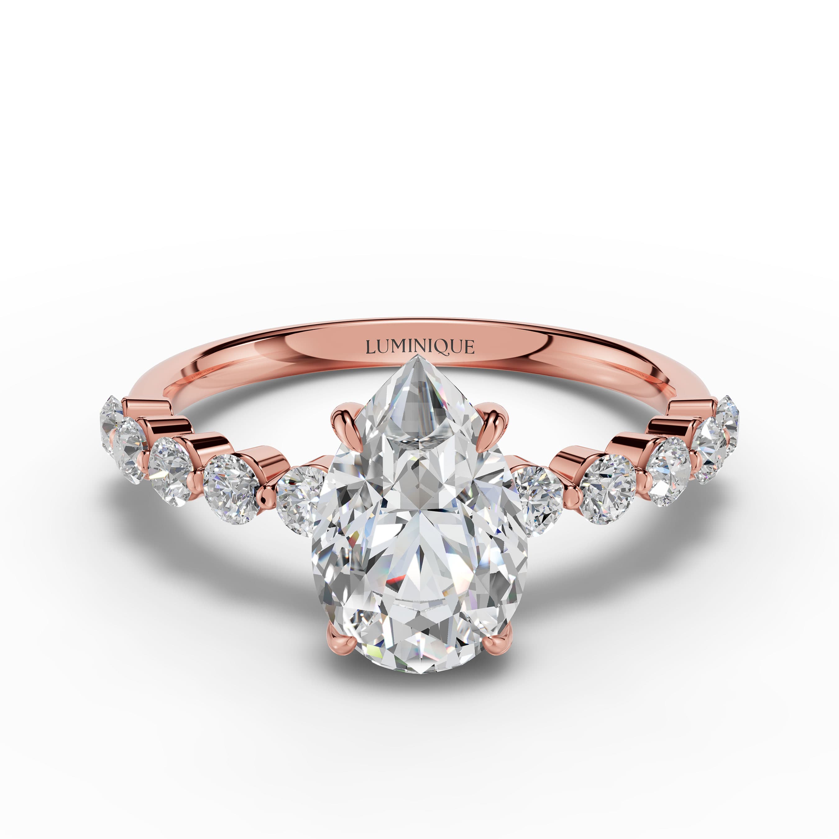 Bloom Pear Halo Ring