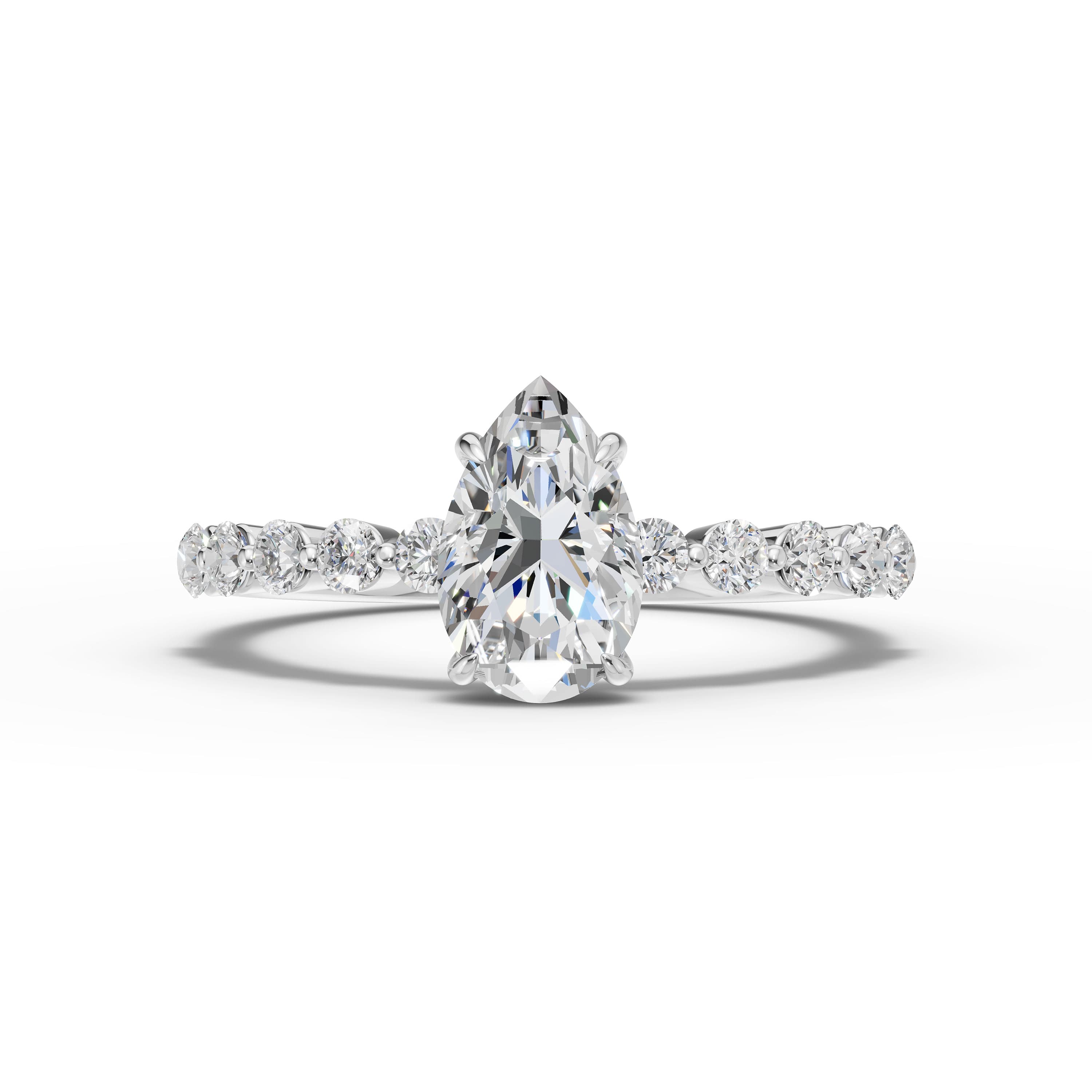 Bloom Pear Halo Ring