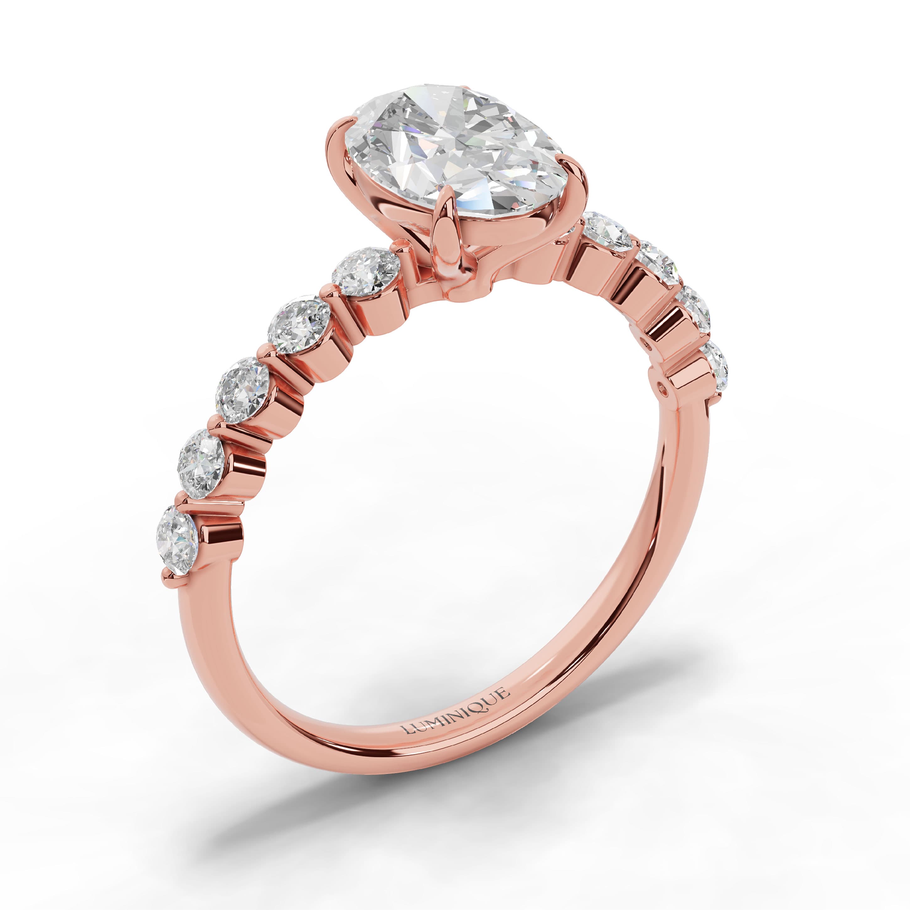 Glow Oval Halo Ring