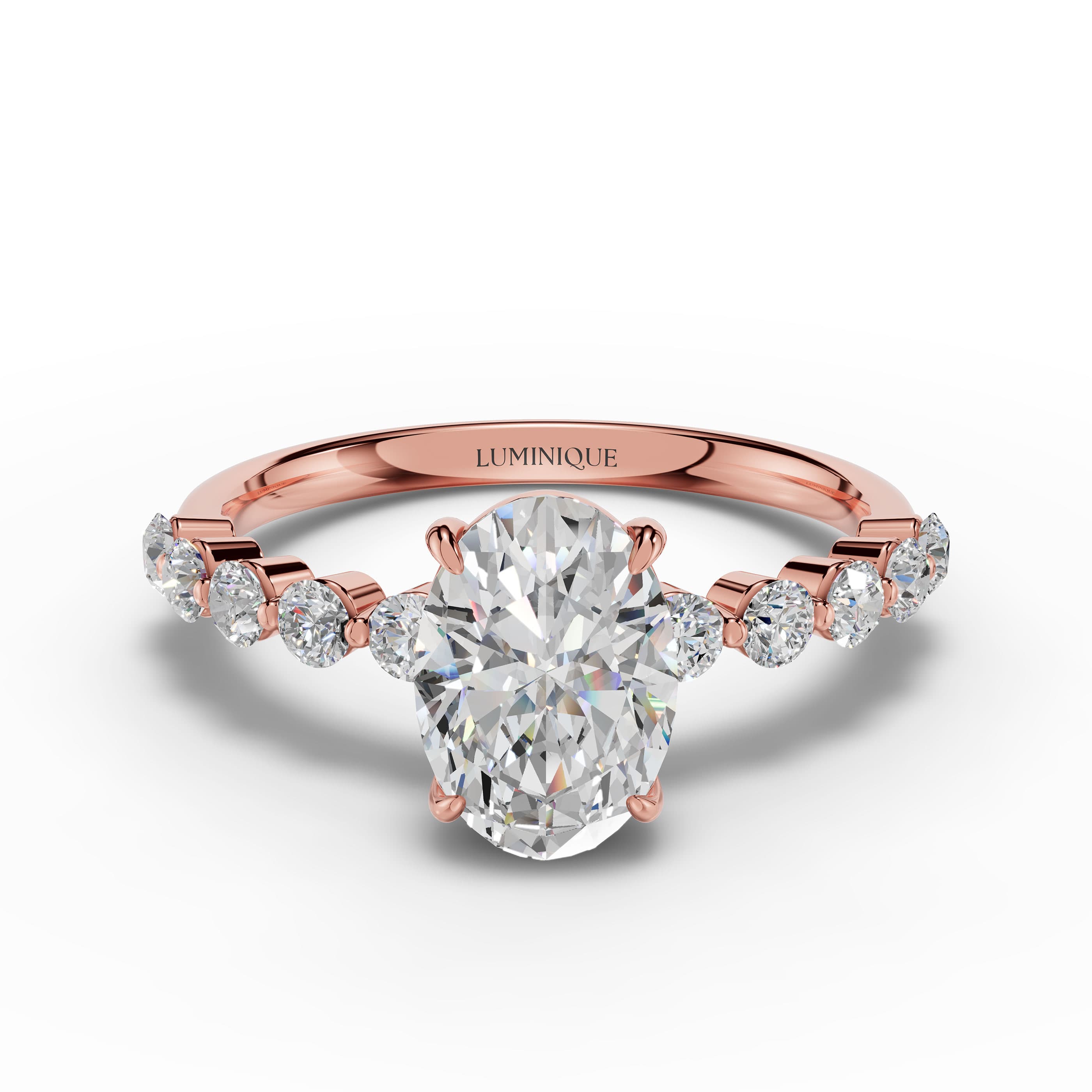 Glow Oval Halo Ring