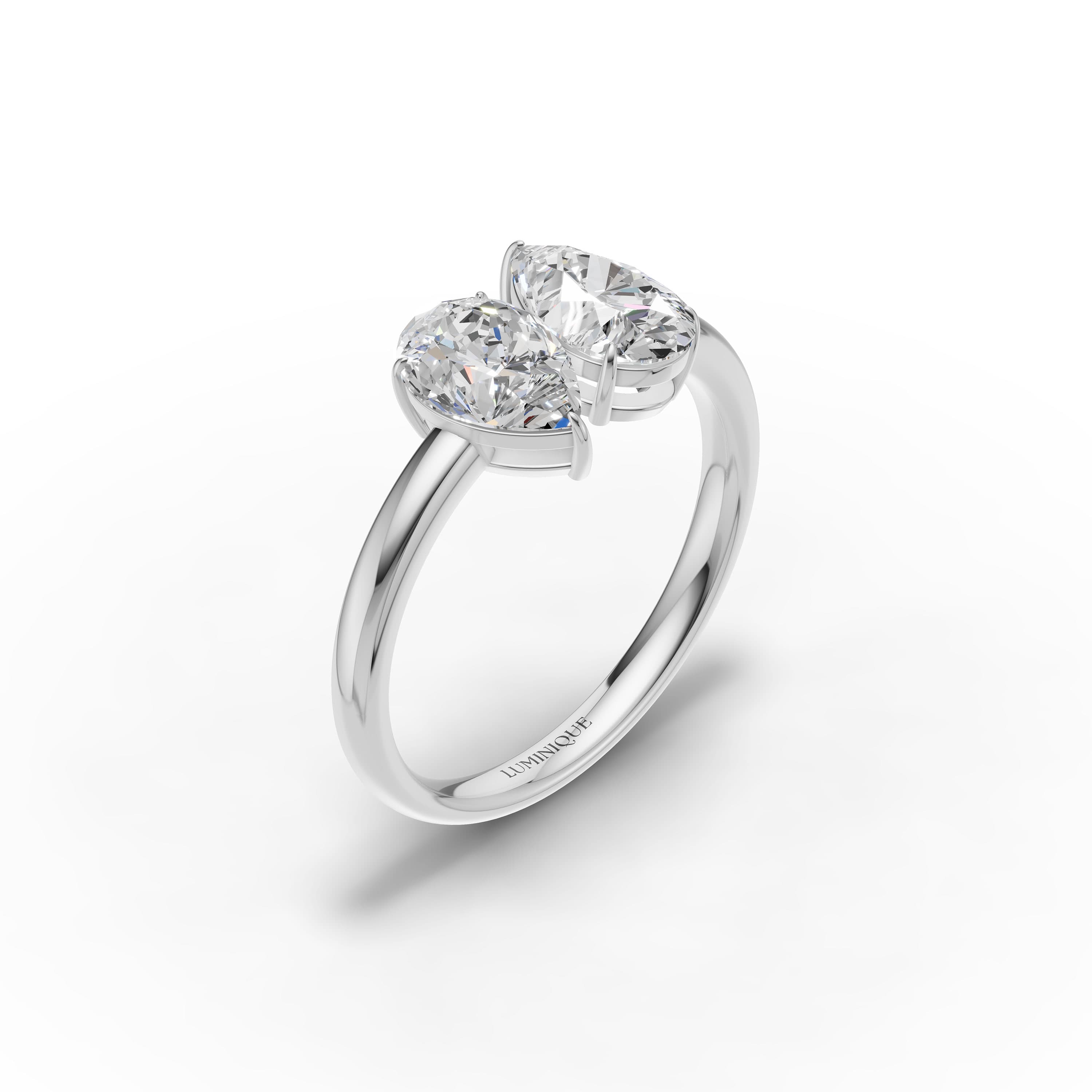 Mist Toi et Moi Ring in white gold with lab grown diamonds, view 3