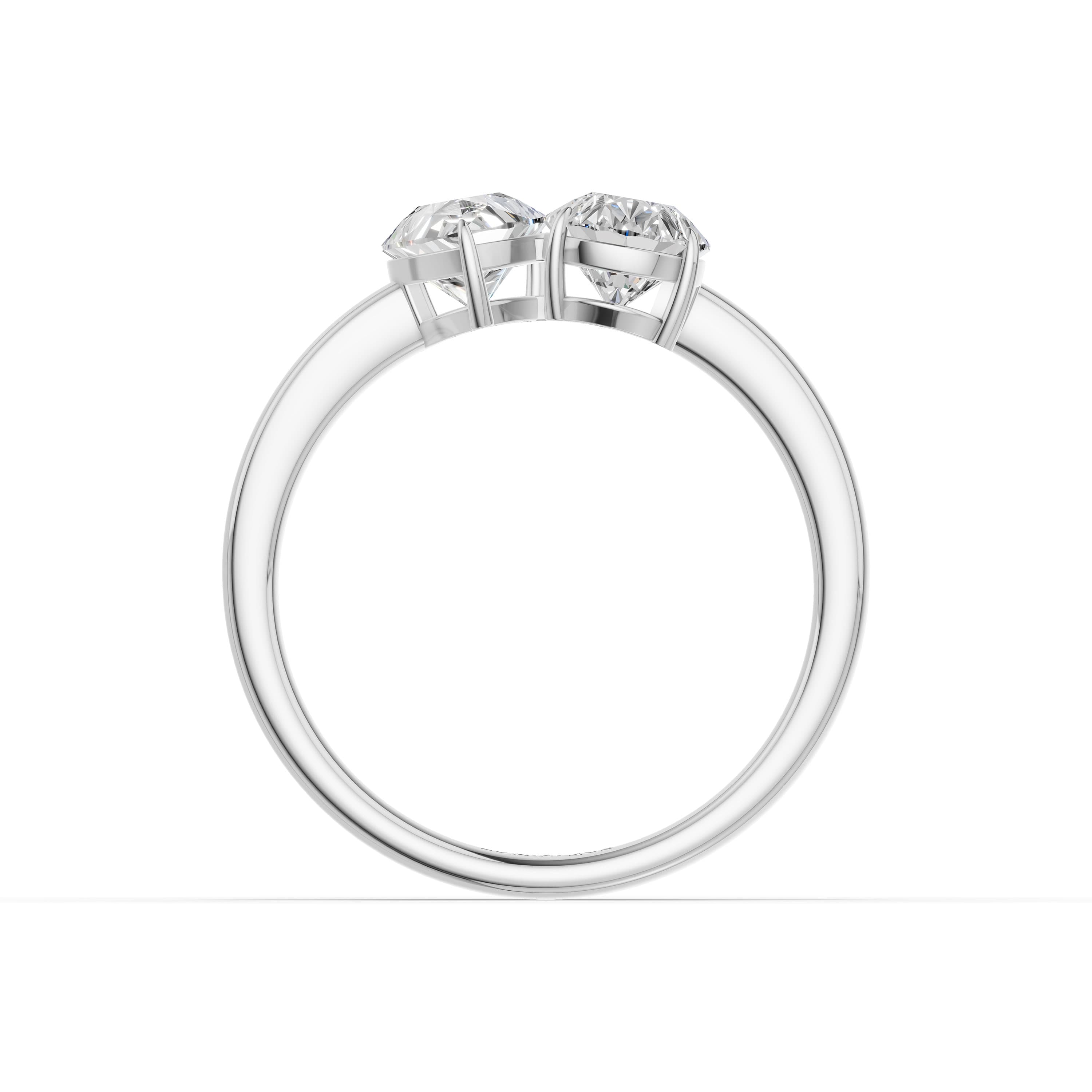 Mist Toi et Moi Ring in white gold with lab grown diamonds, view 4