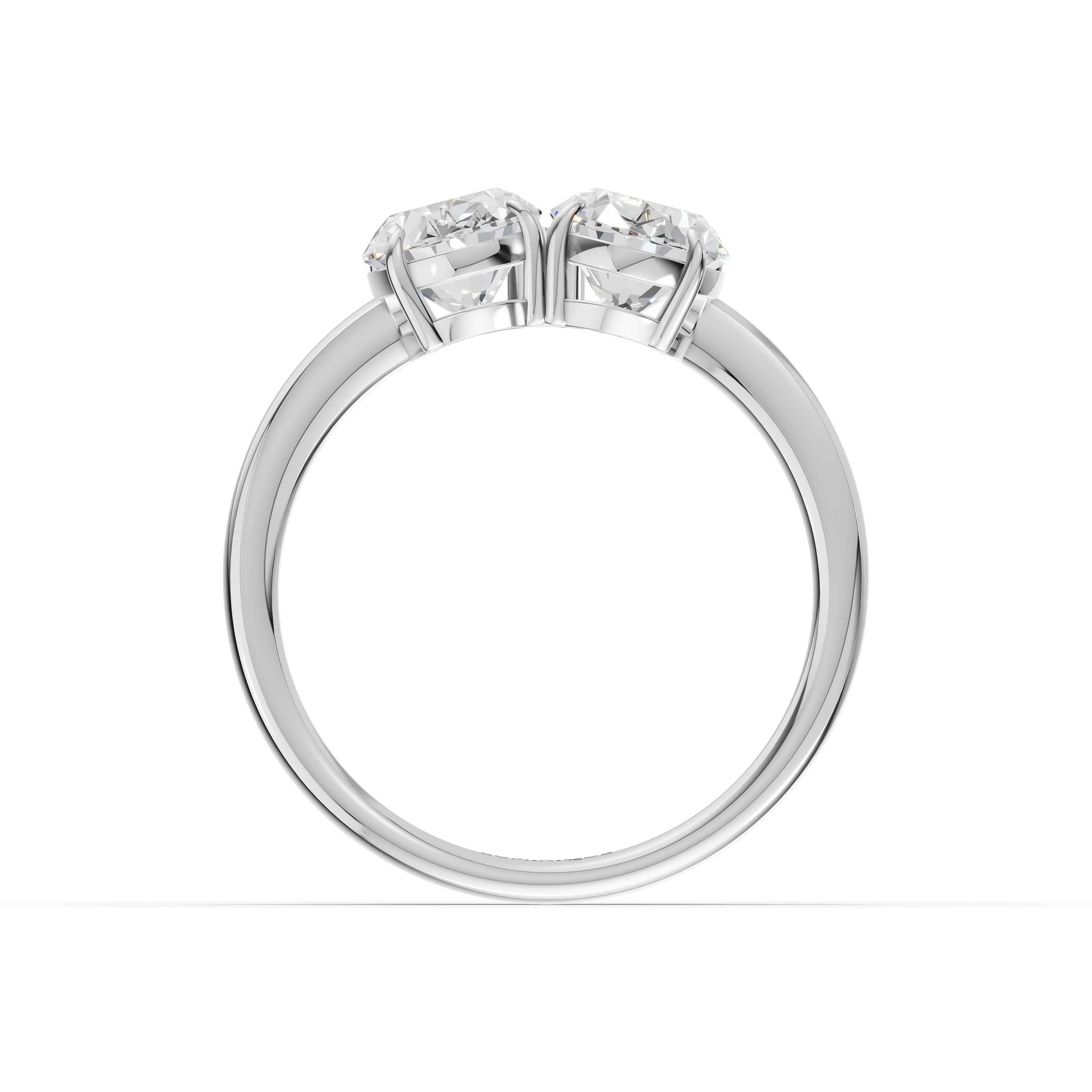 Noon Toi et Moi Ring in white gold with lab grown diamonds, view 4