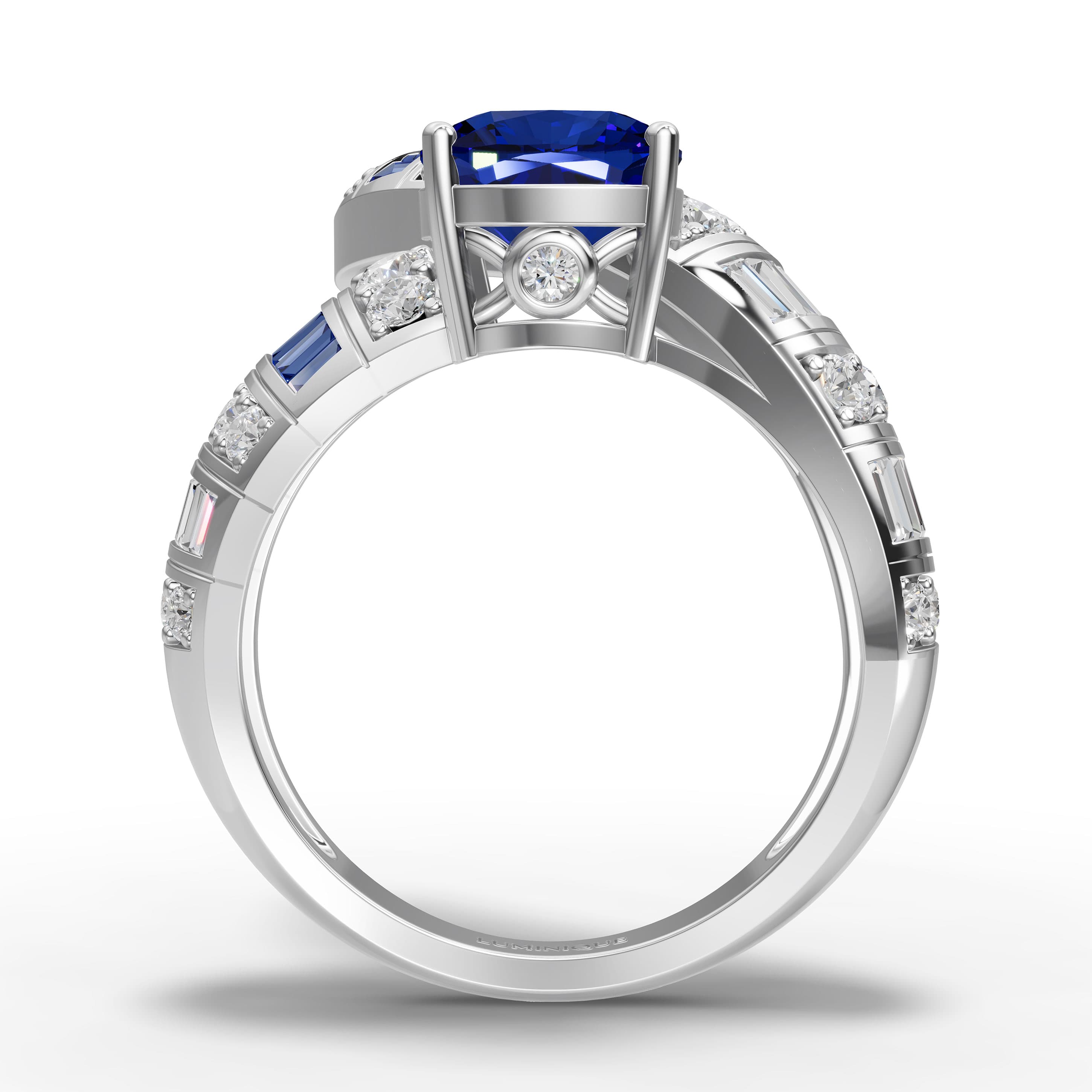 Compass Sapphire Cluster Ring