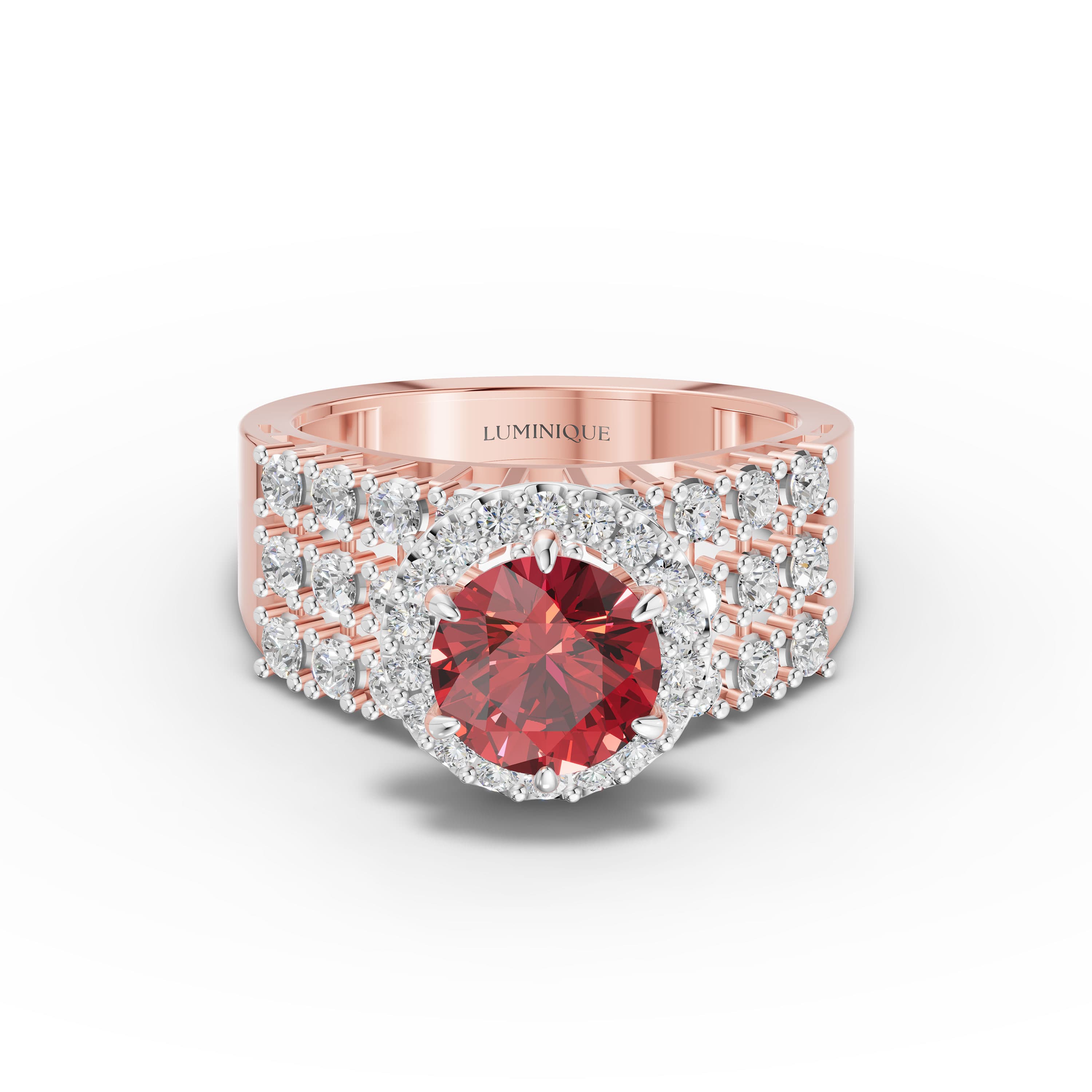 Zinnia Round Halo Ring